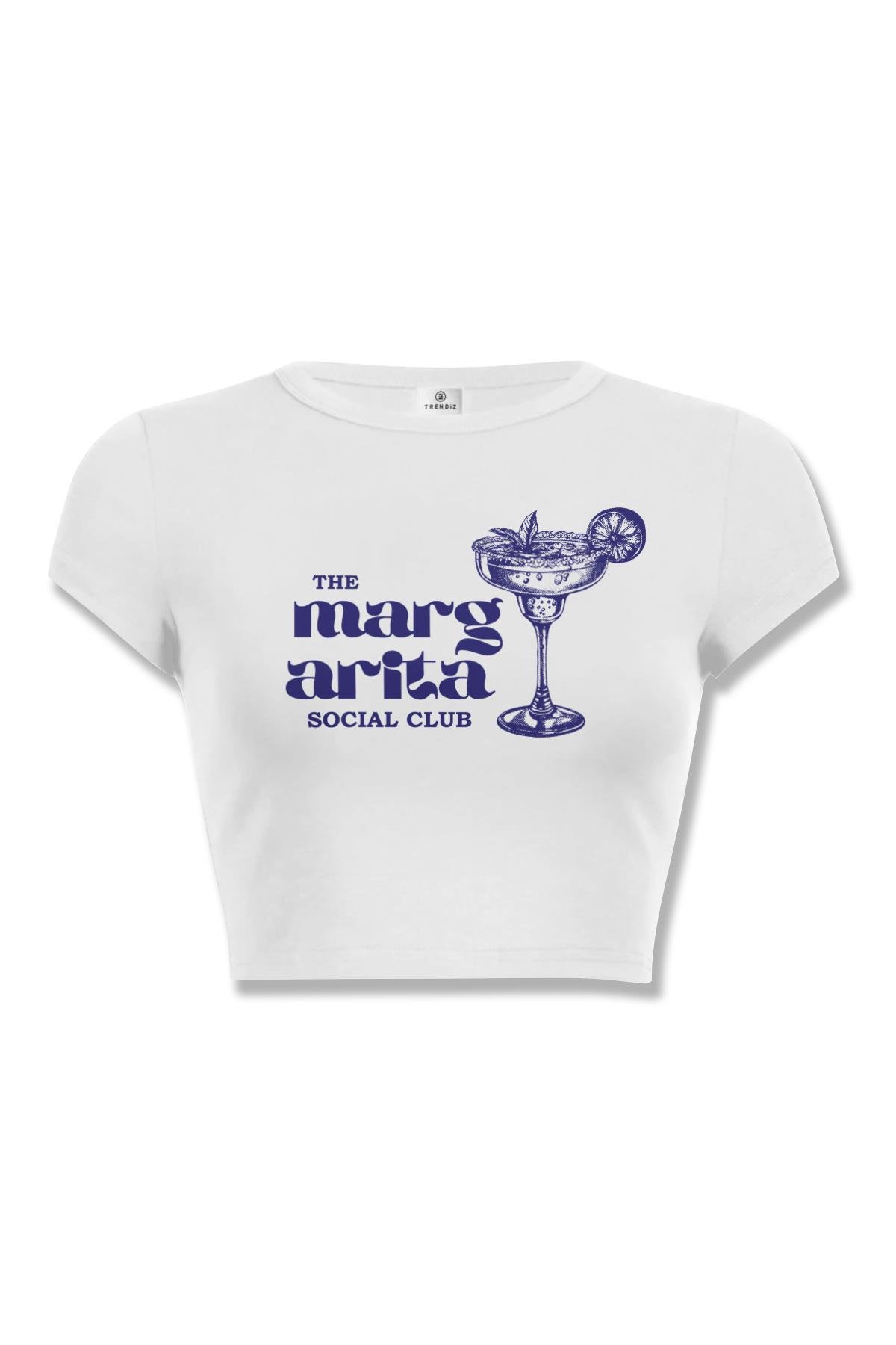 Kadın Margarita Social Club Crop Beyaz