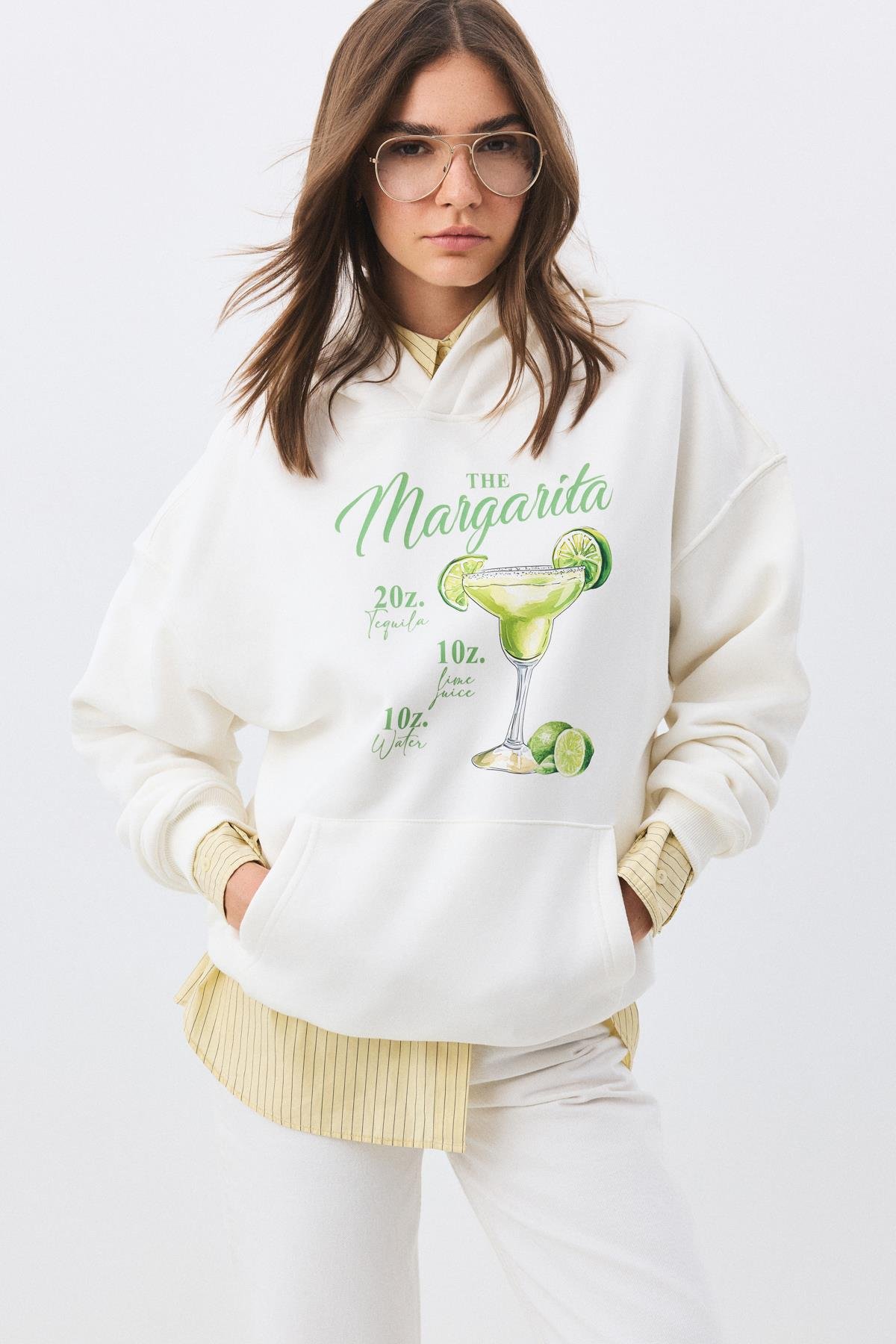 Kadın Margarita Social Club Sweatshirt Beyaz