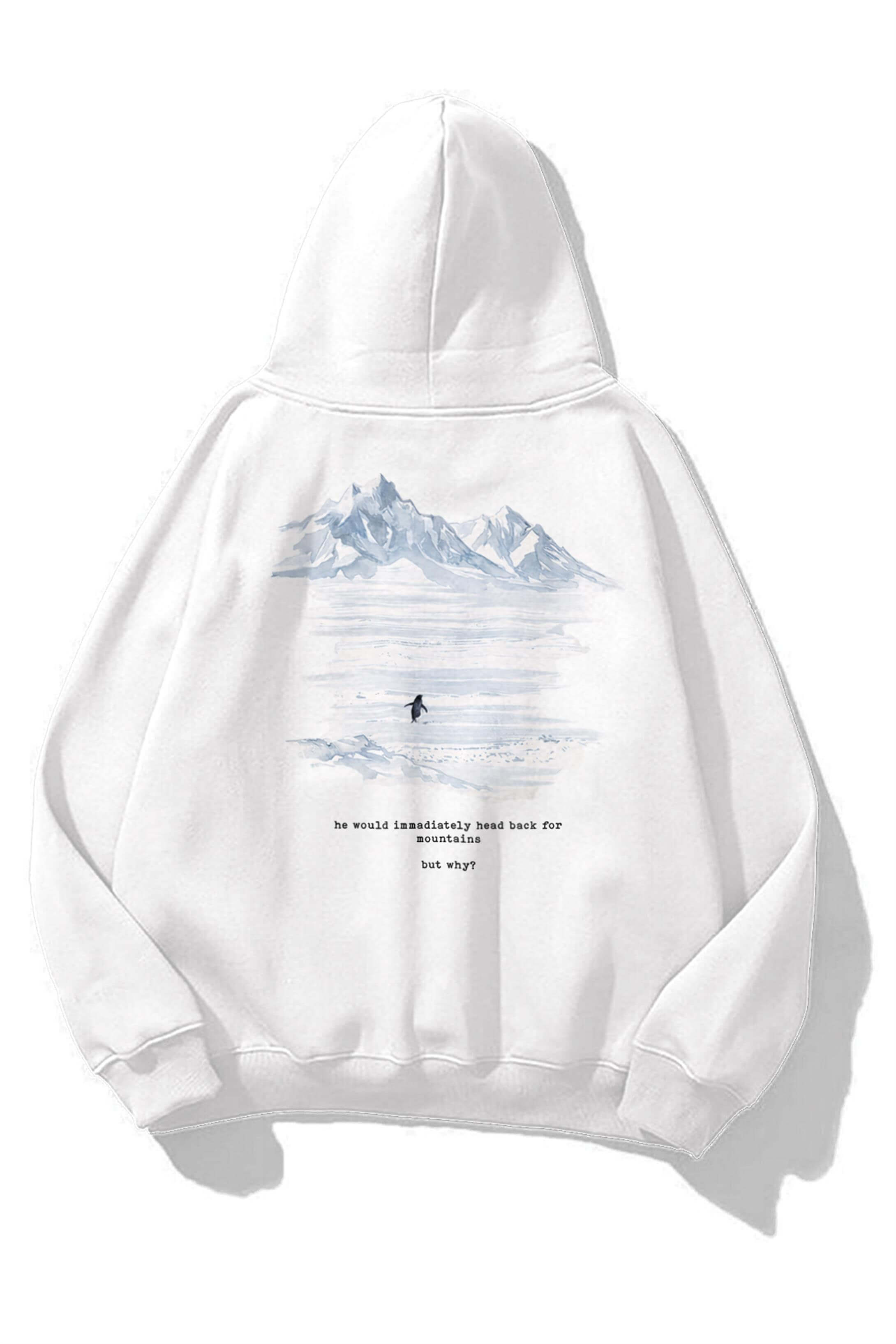 Unisex Lone Penguin Sweatshirt Beyaz