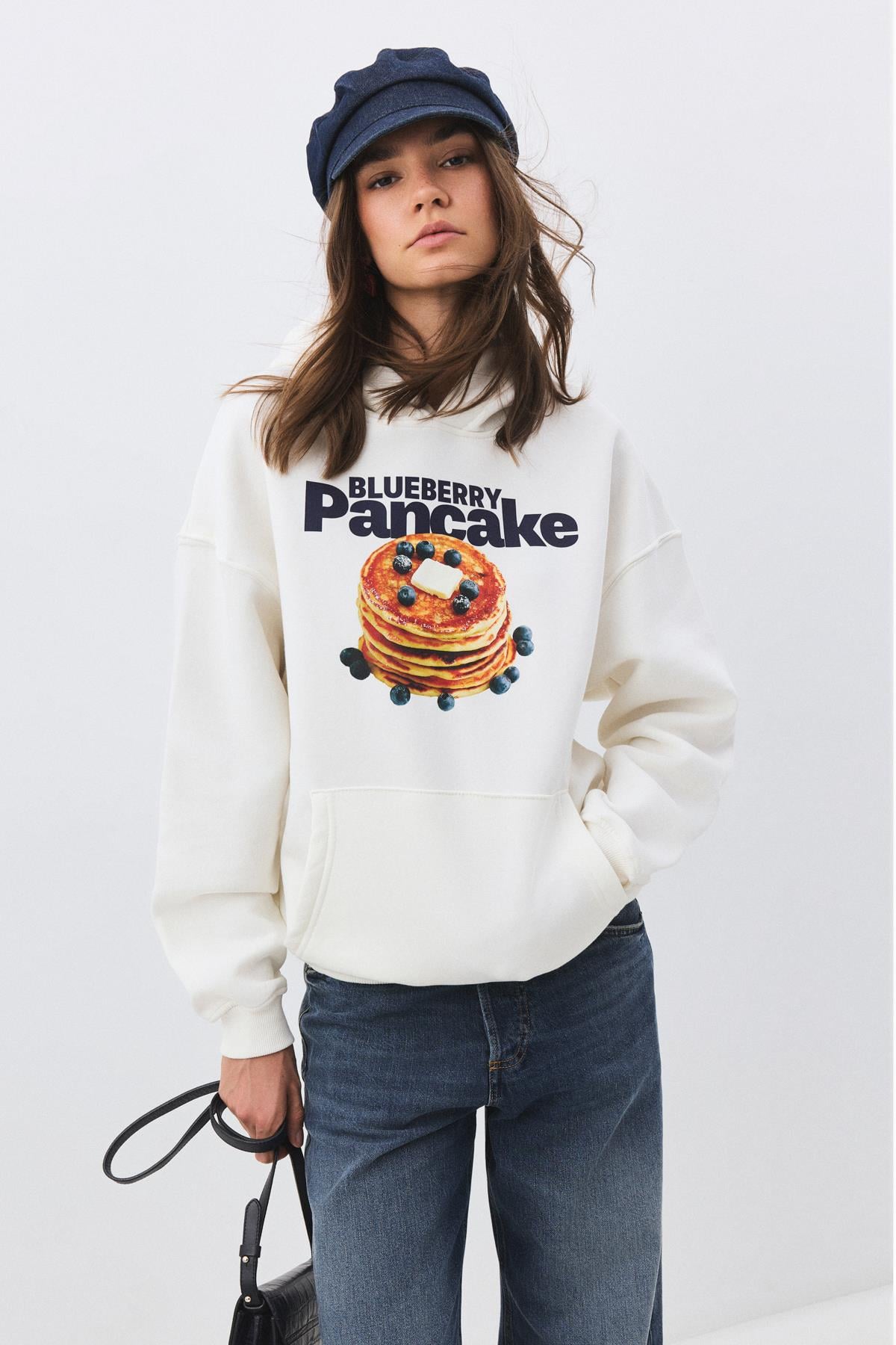 Kadın Blueberry Pancake Sweatshirt Beyaz