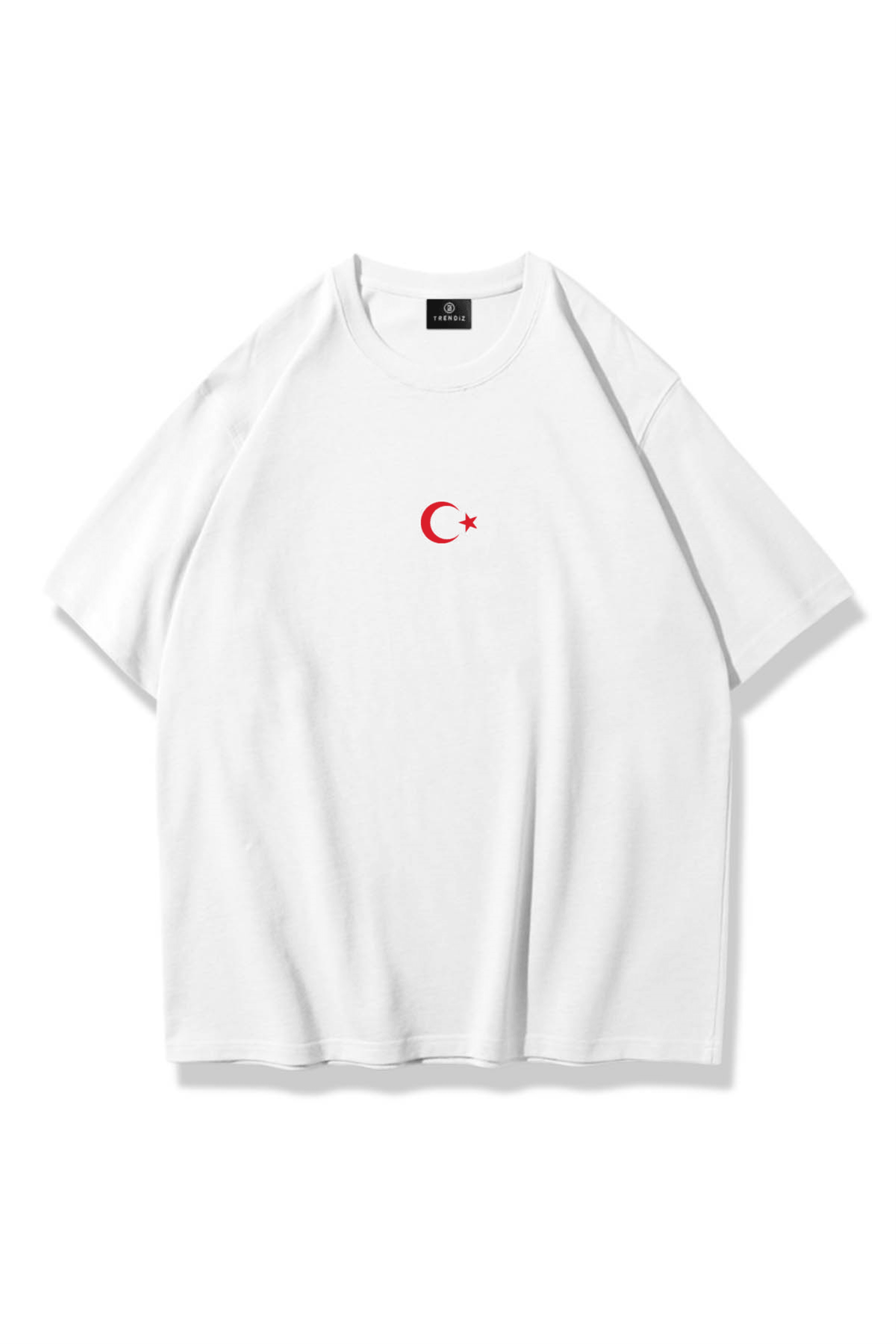 Unisex Ay Yıldız Tshirt Beyaz
