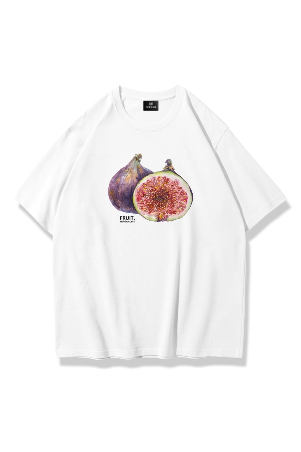 Unisex Fruit Fragancias Tshirt Beyaz