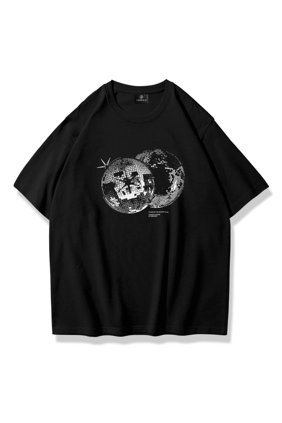 Unisex Discoball Tshirt Siyah