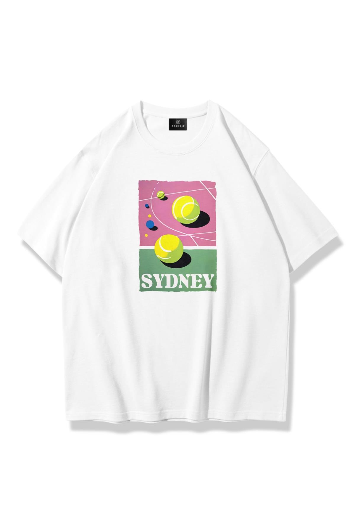 Unisex Sydney Tennis Tshirt Beyaz