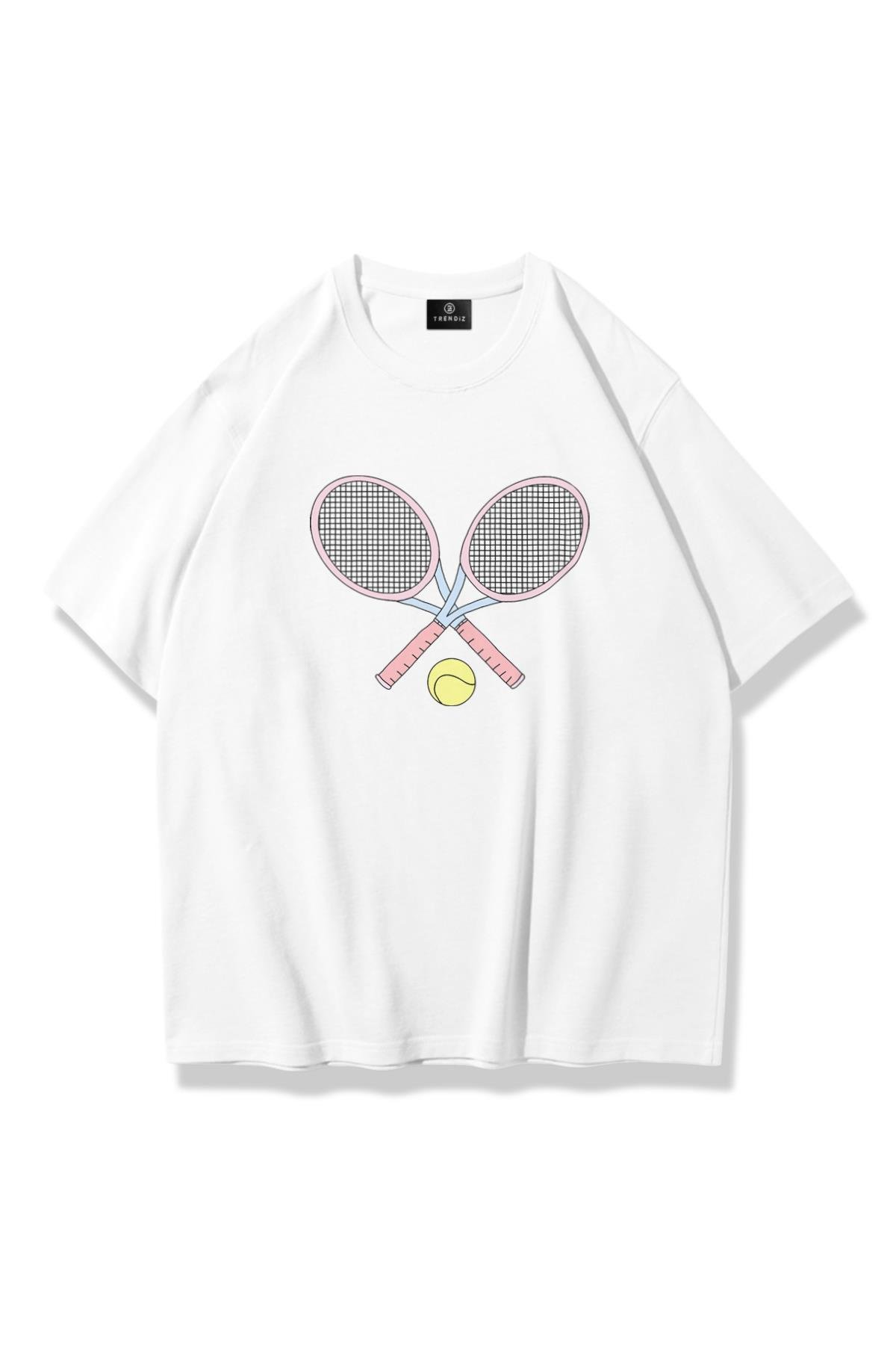 Kadın Pink Tennis Tshirt Beyaz