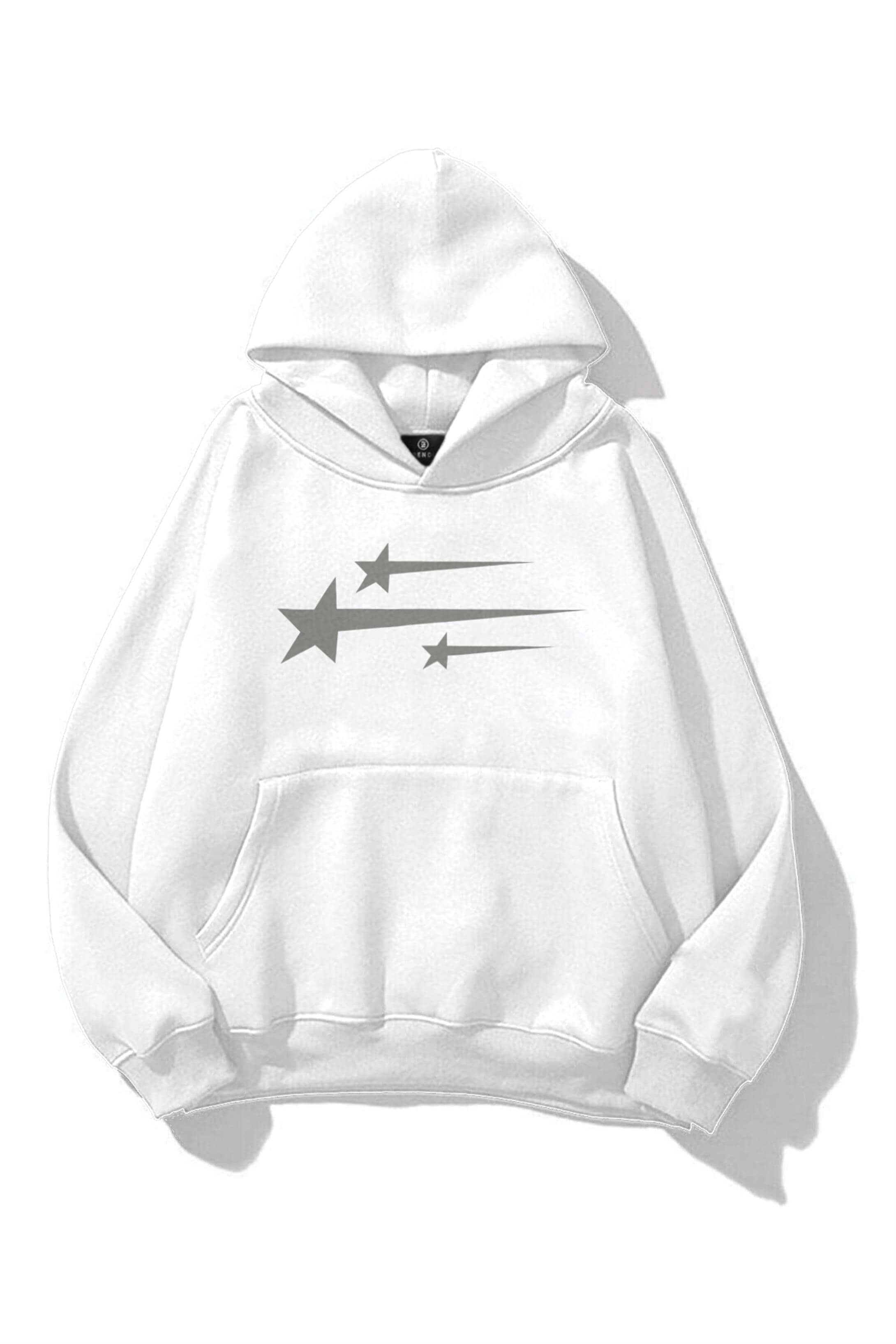 Unisex Three Stars Sweatshirt Beyaz