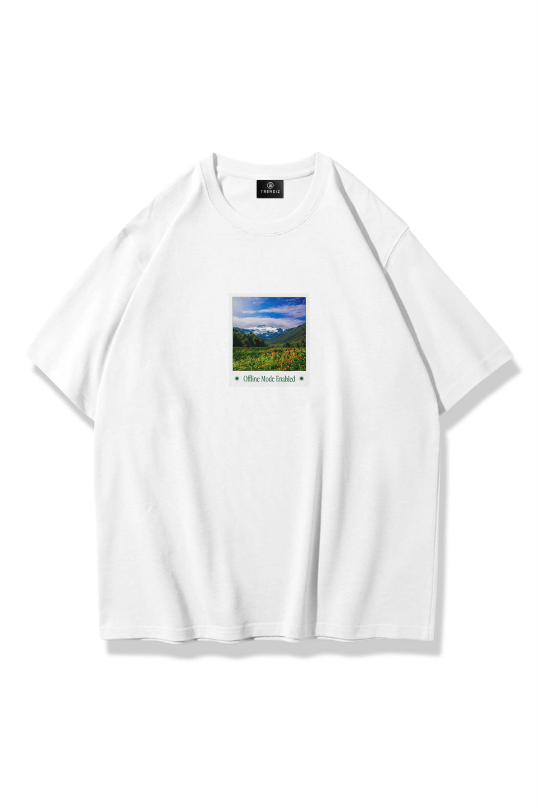 Unisex Offline Mode Enable Tshirt Beyaz