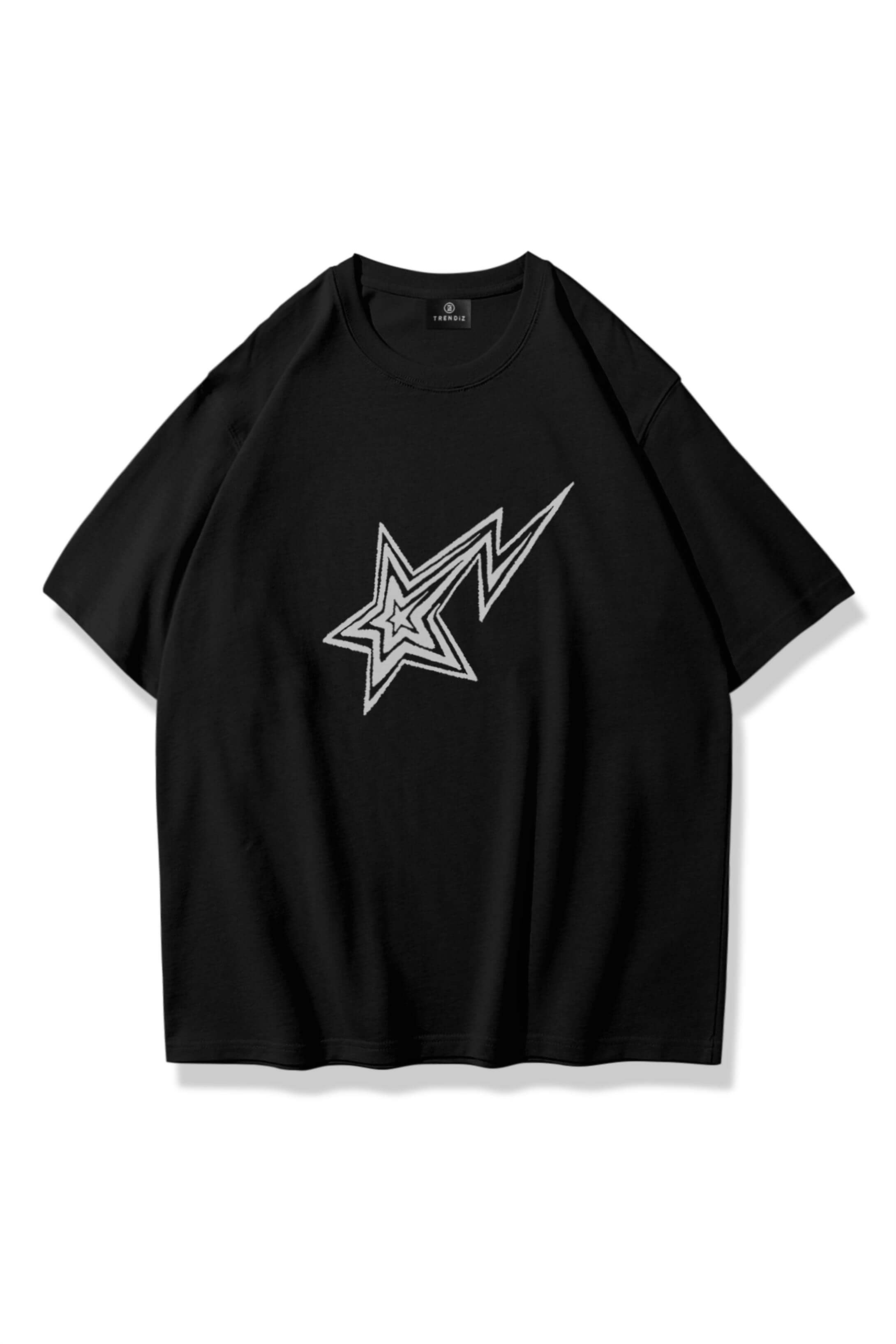 Unisex Shooting Star Tshirt Siyah