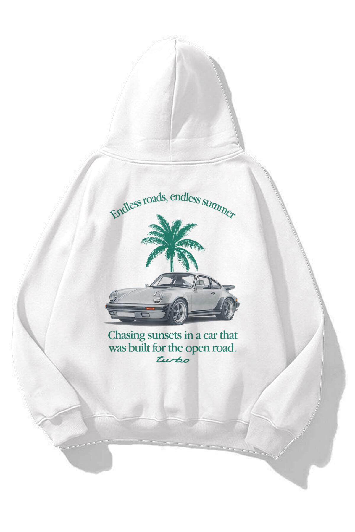 Unisex Endless Roads Turbo Sweatshirt Beyaz