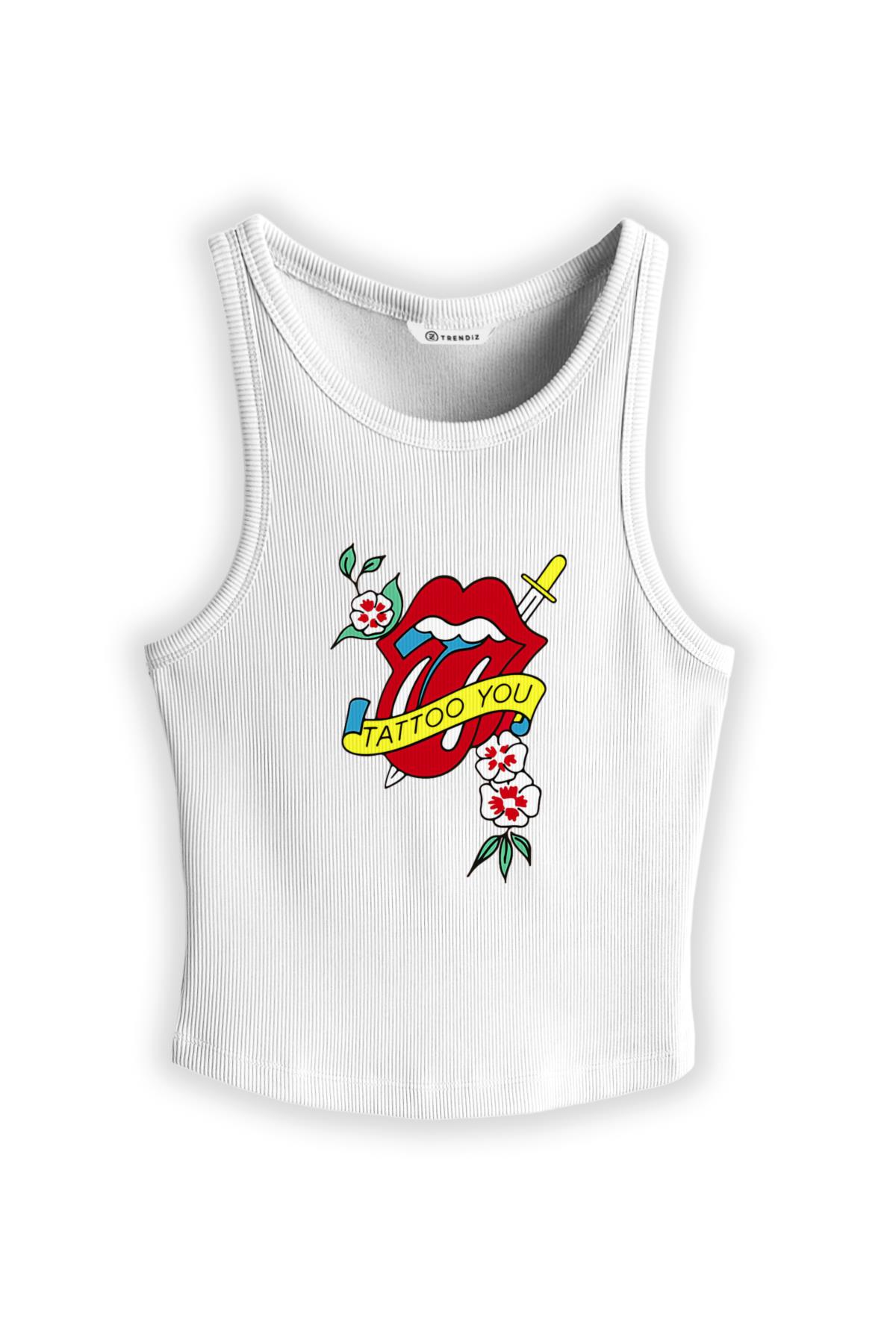Kadın Tattoo You Askılı Atlet Beyaz 9013