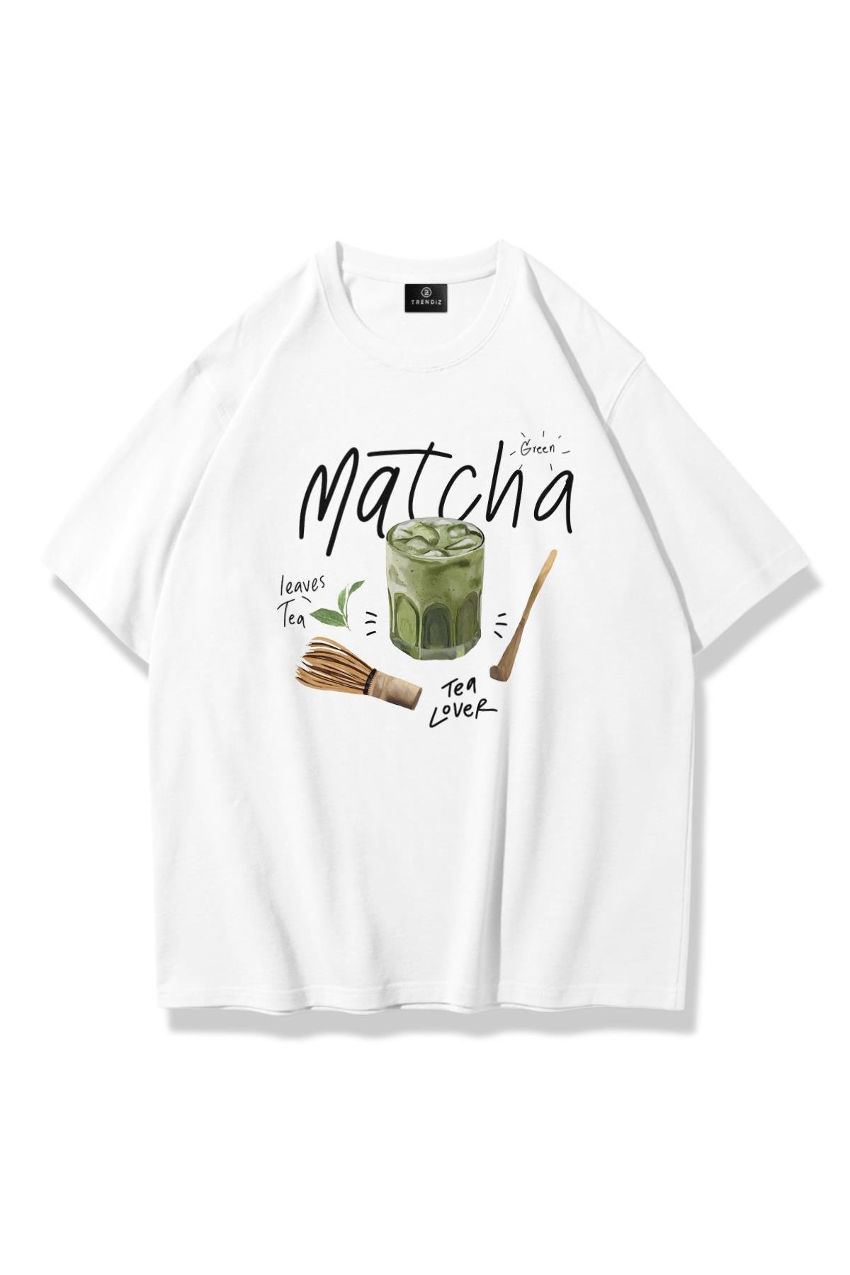 Unisex Matcha Tshirt Beyaz