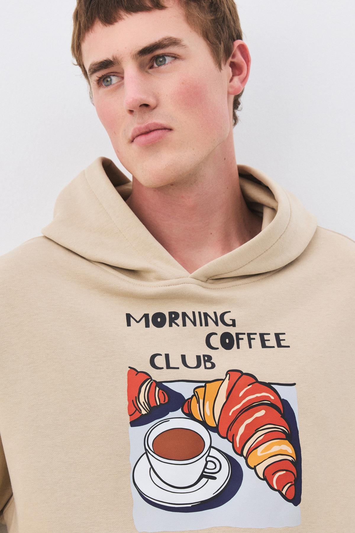 Unisex Morning Coffee Club Sweatshirt Taş