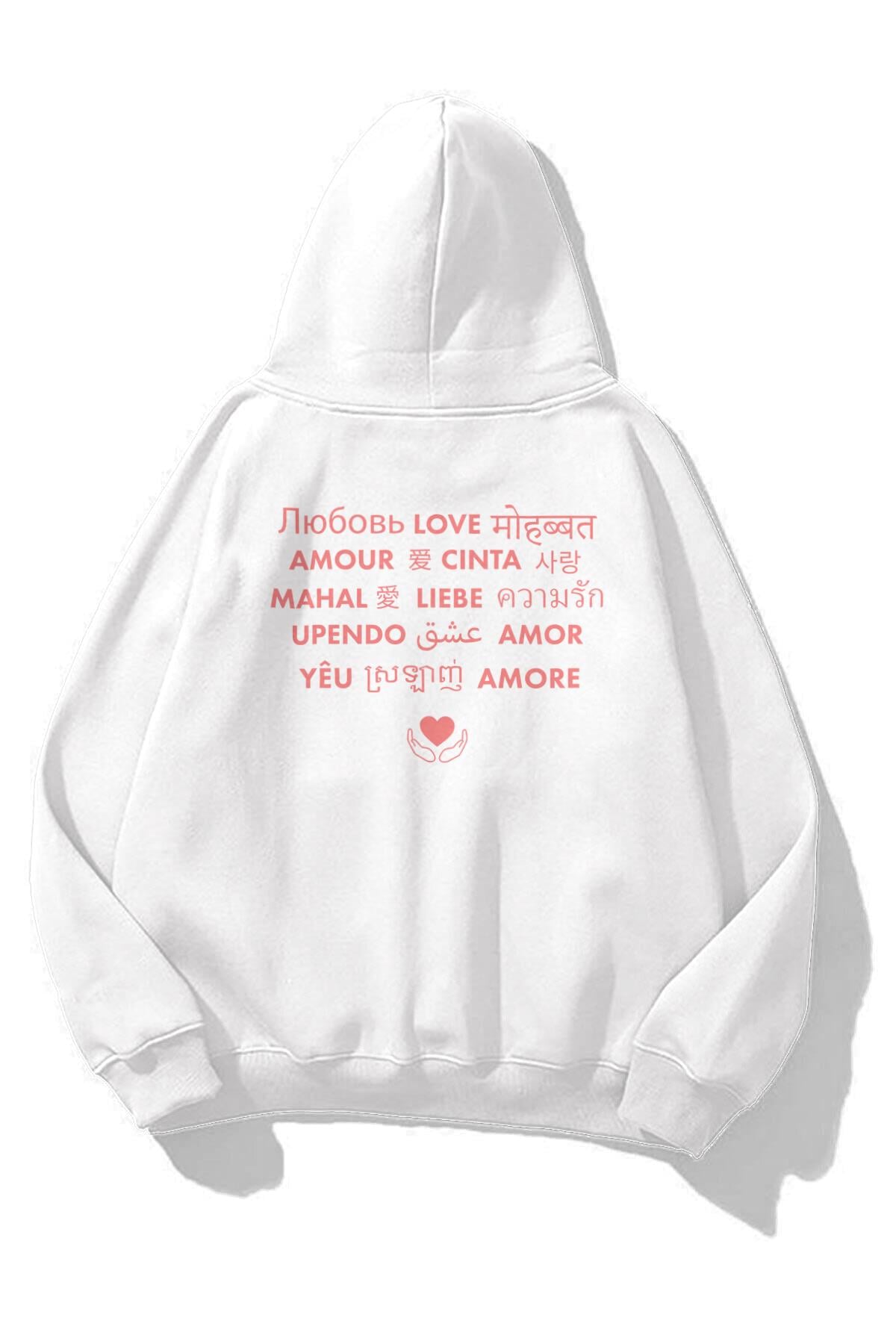 Unisex Love Pride Sweatshirt Beyaz