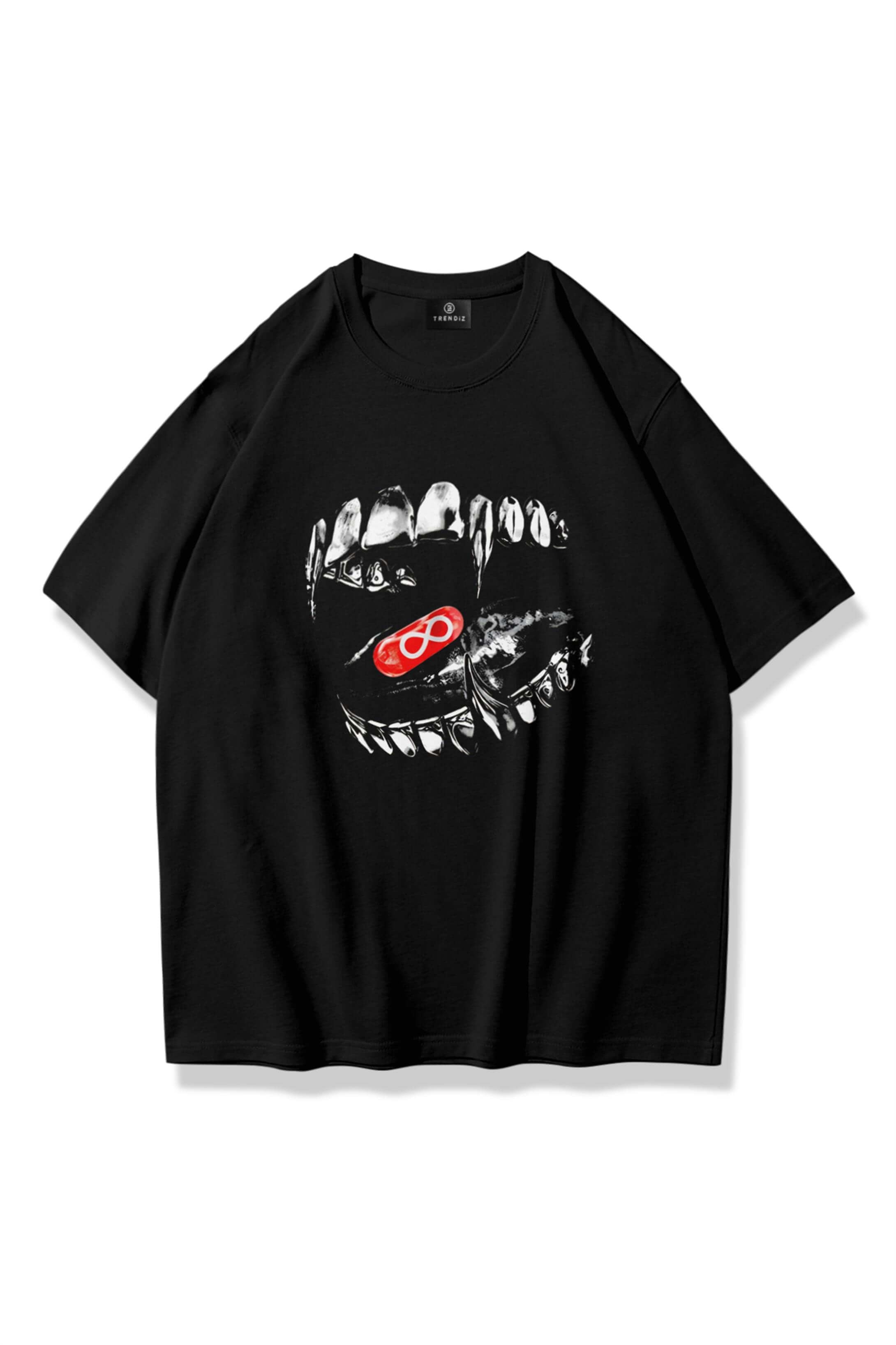 Unisex Endless Teeth Tshirt Siyah