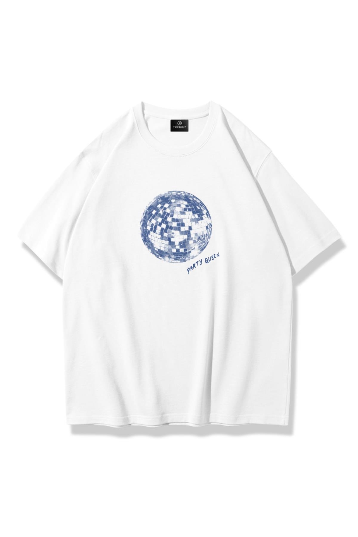 Kadın Party Queen Tshirt Beyaz