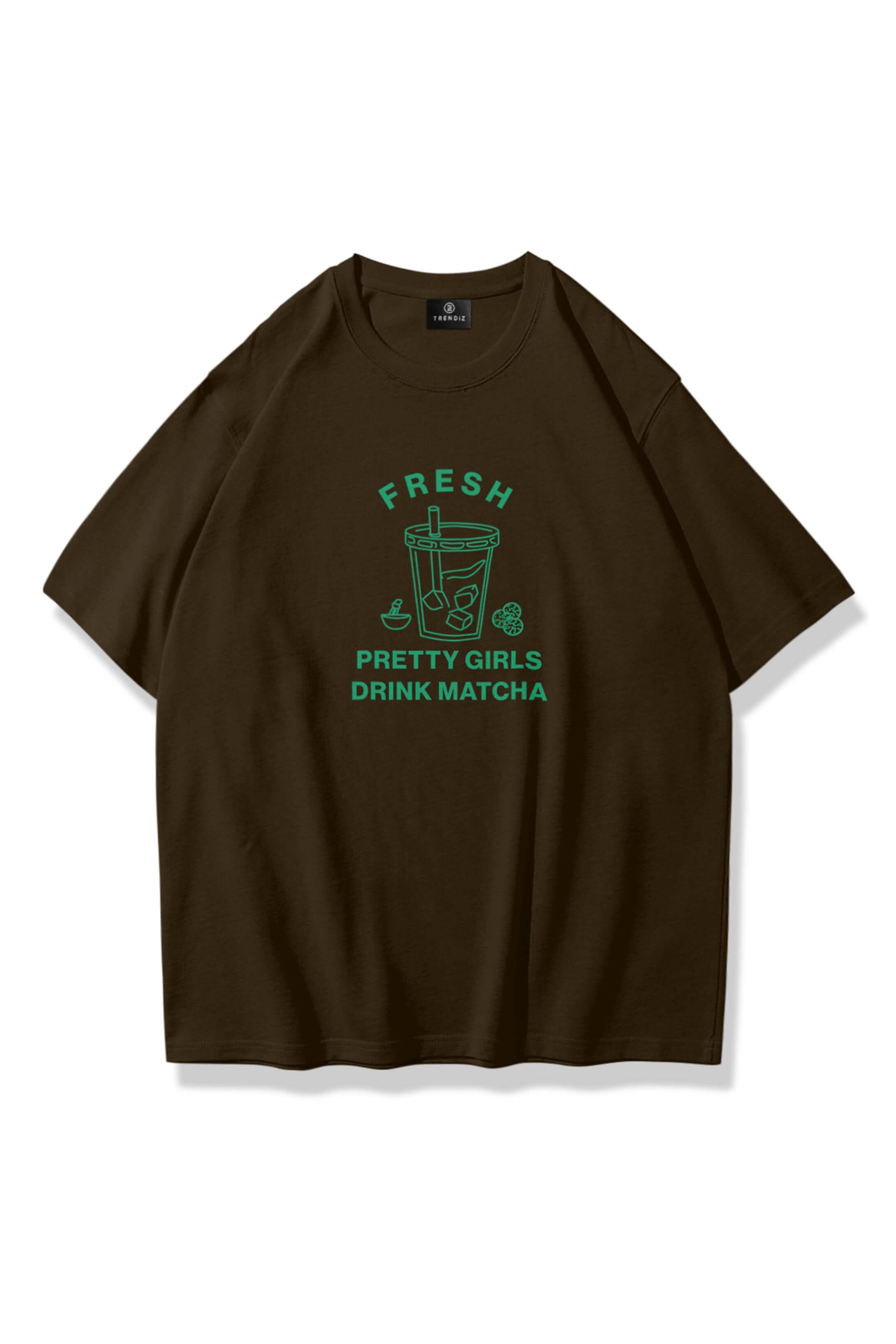 Kadın Fresh Matcha Tshirt Kahve