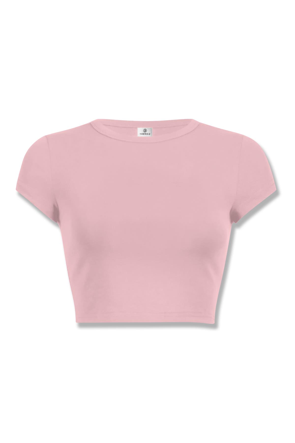 Kadın Basic Crop Pembe