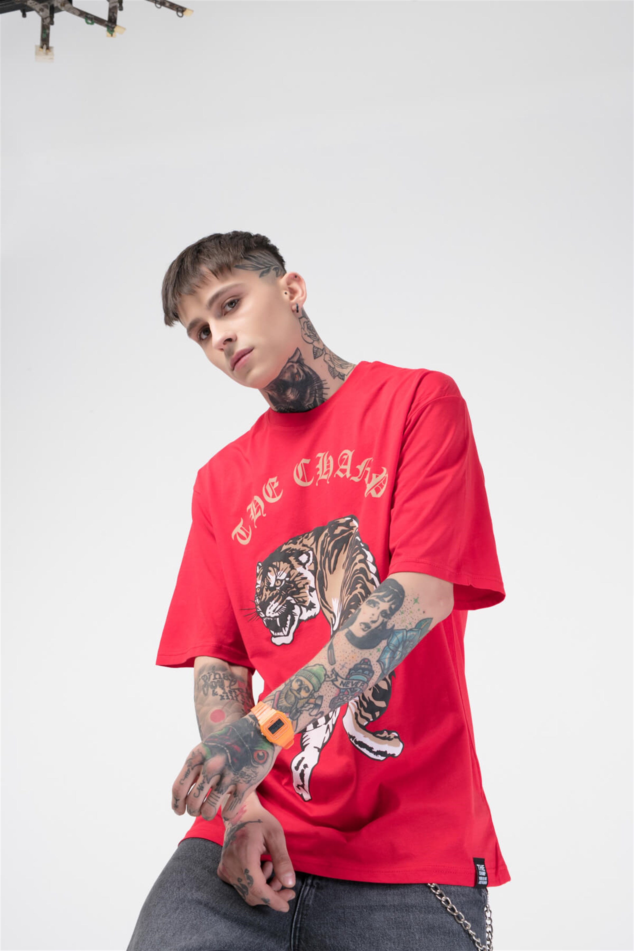 The Champ Tiger Unisex Tshirt Kırmızı
