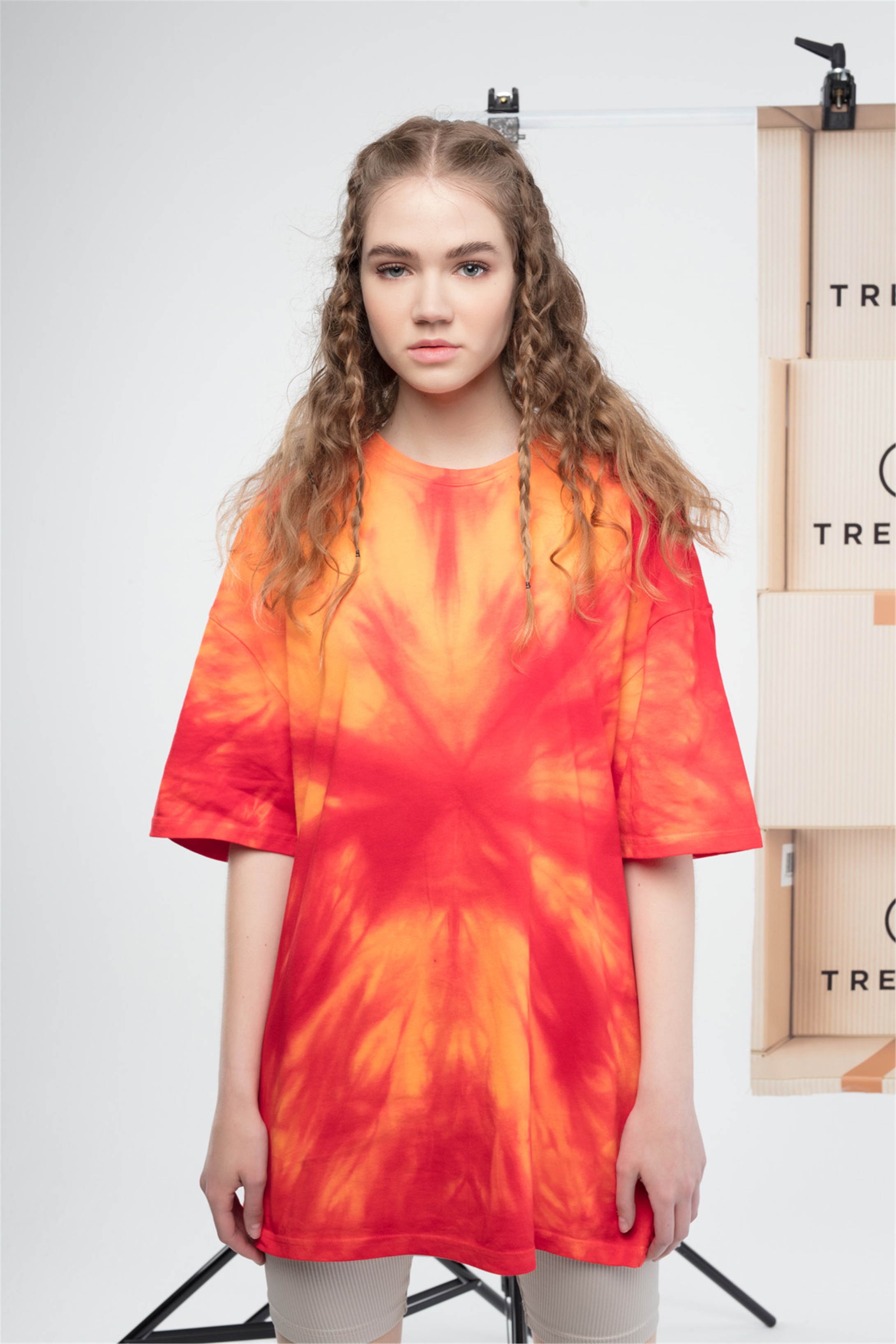 Trendiz Basic Unisex Batik Tshirt Turuncu