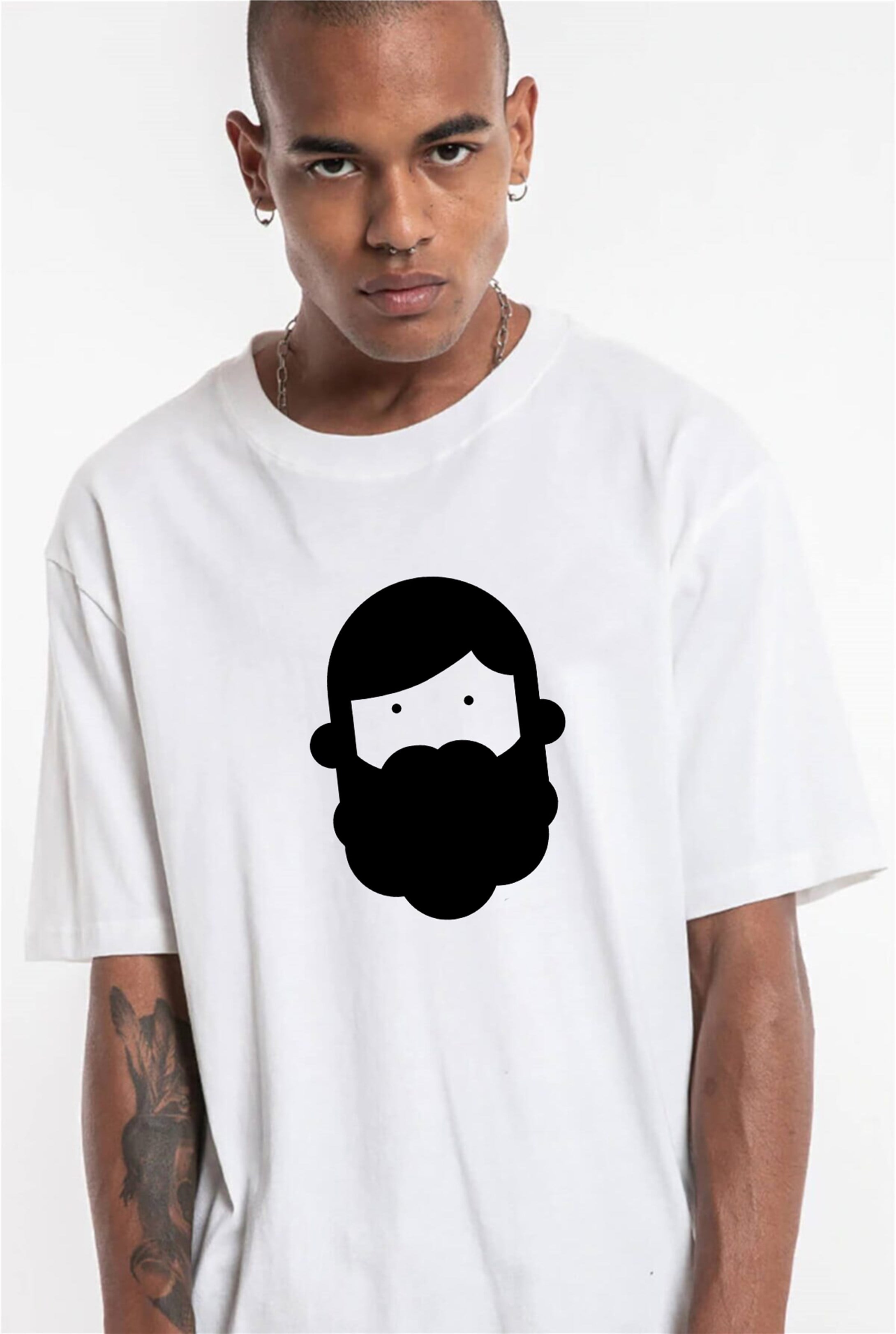 Trendiz Beyaz Remixadam Logo Tshirt