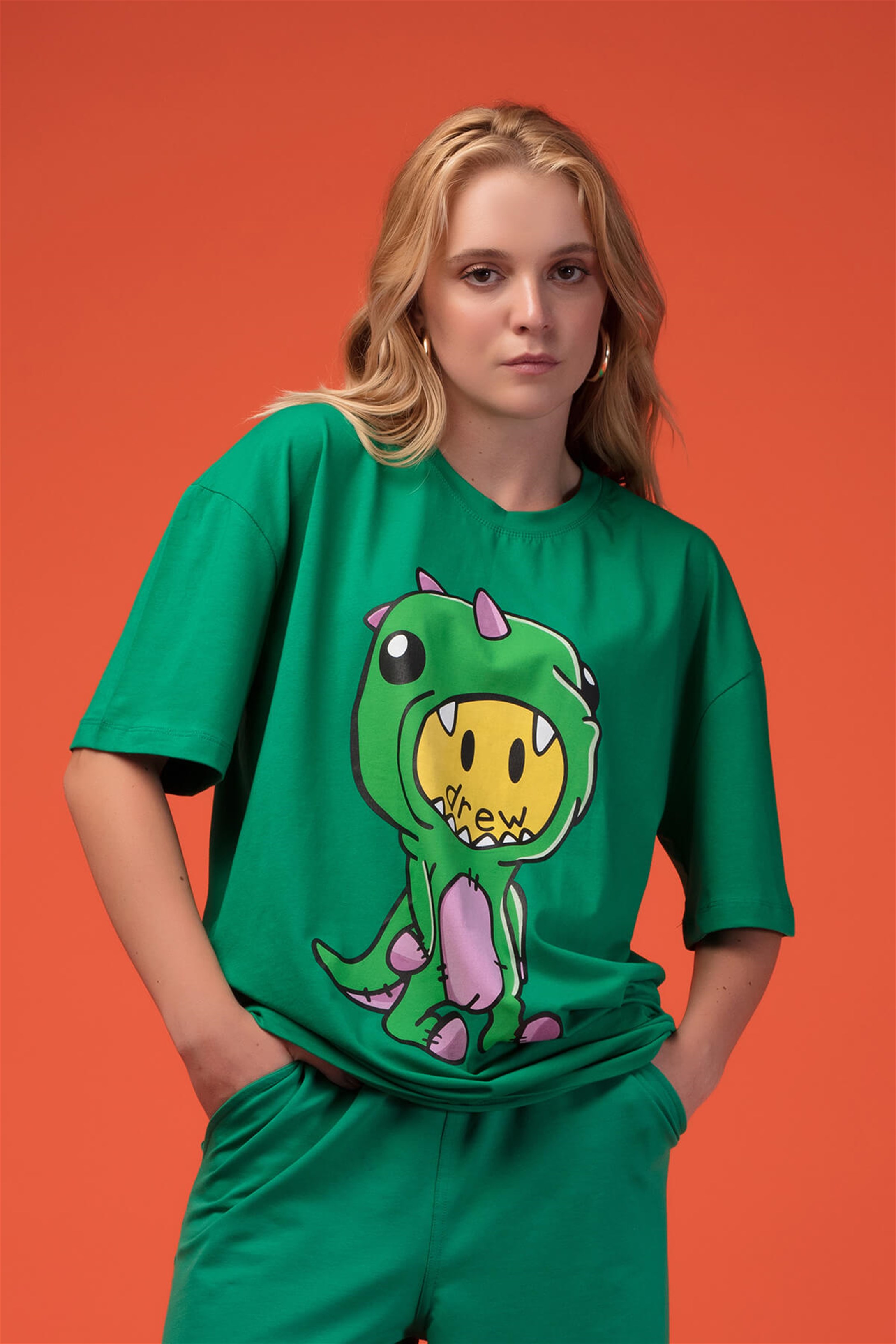 Trendiz Drew Oversize T-shirt Yeşil