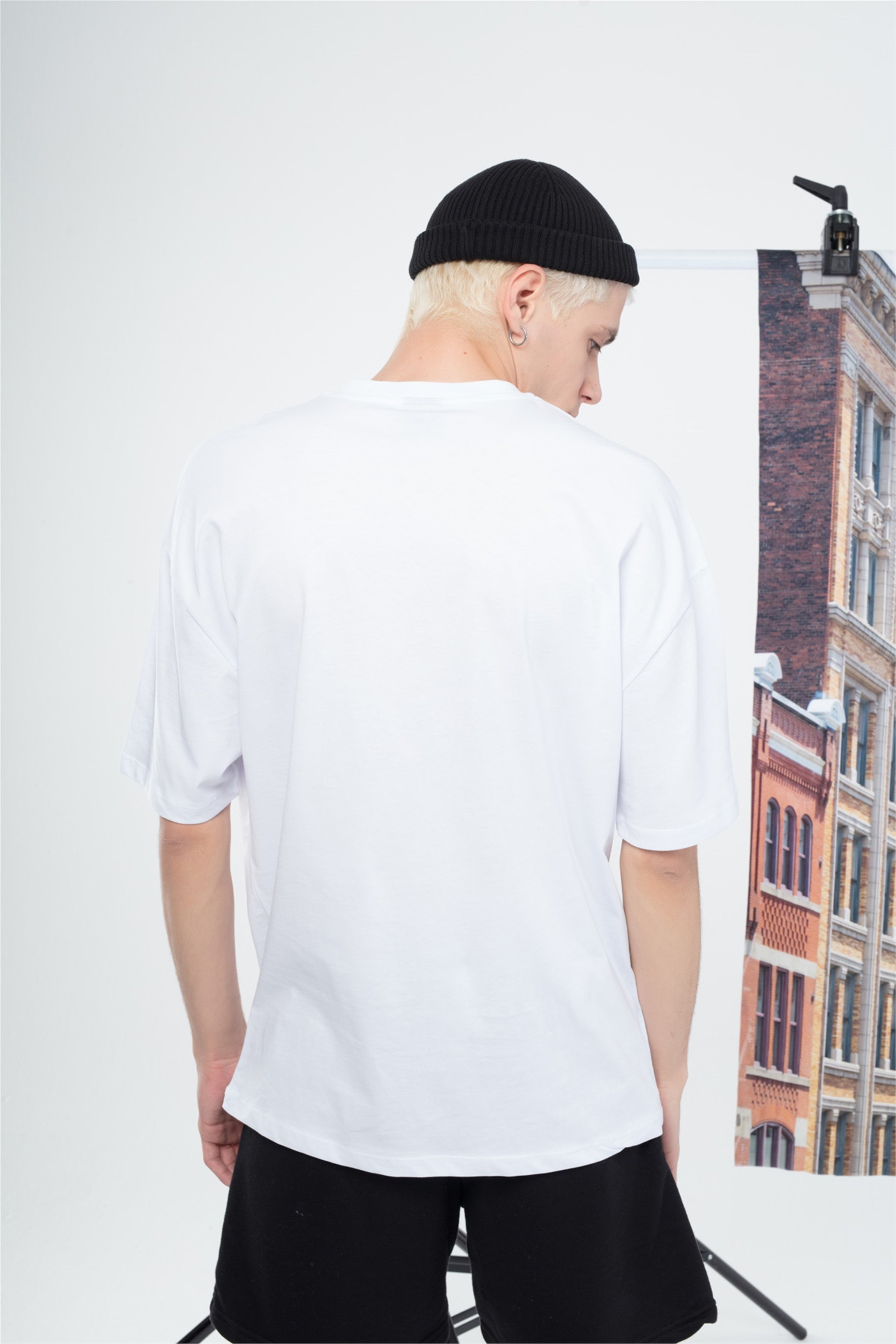 Trendiz Erkek Oversize Alt Üst Drew Takım Beyaz