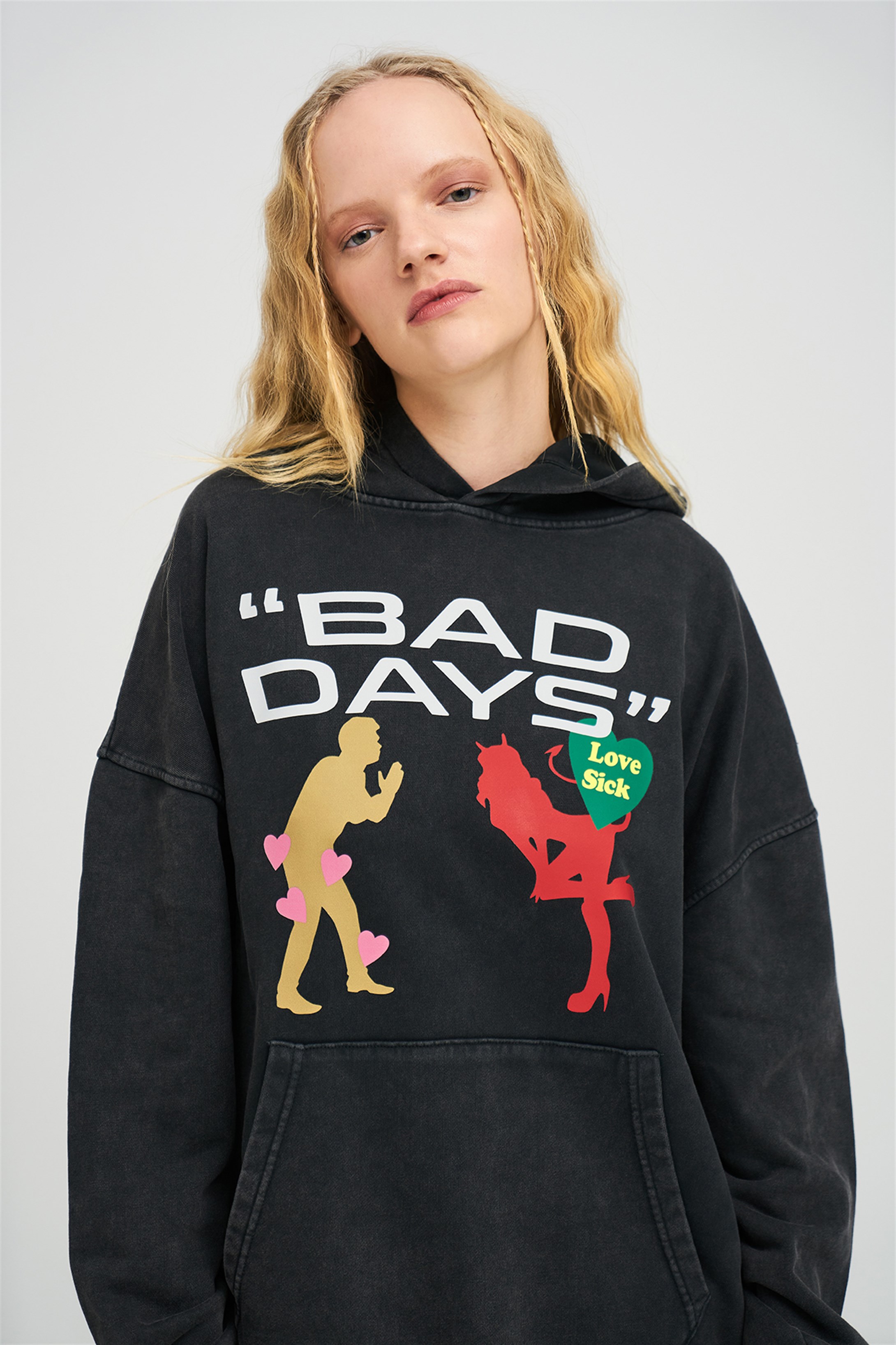 Trendiz Exclusive Bad Days Yıkamalı Sweatshirt