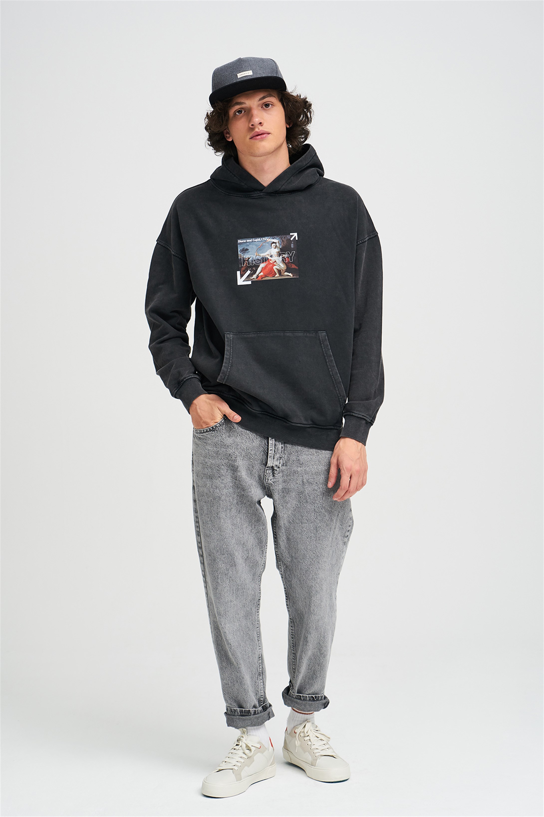 Trendiz Exclusive History Yıkamalı Sweatshirt Antrasit