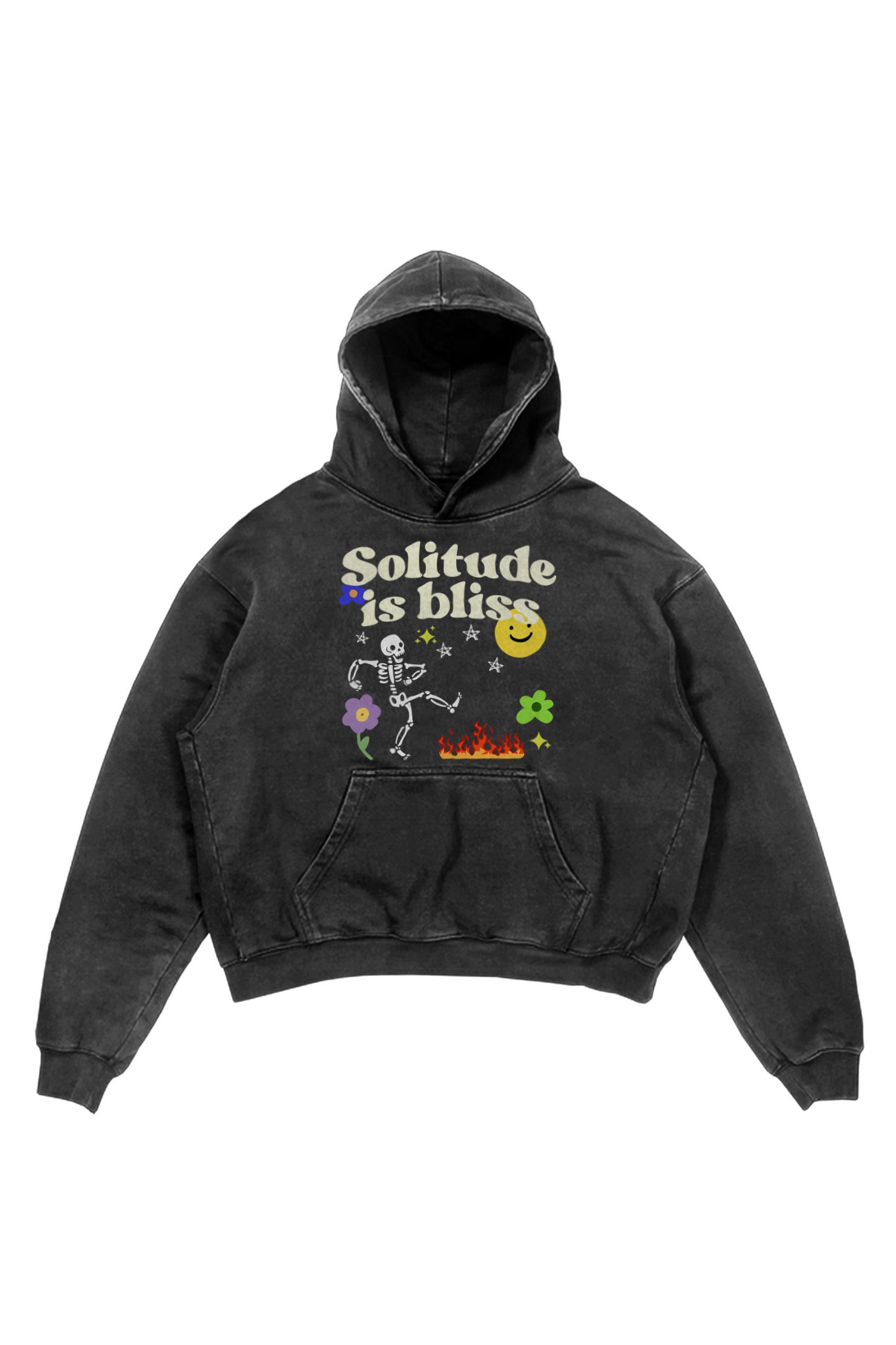 Trendiz Exclusive Solitude is Bliss Yıkamalı Sweatshirt