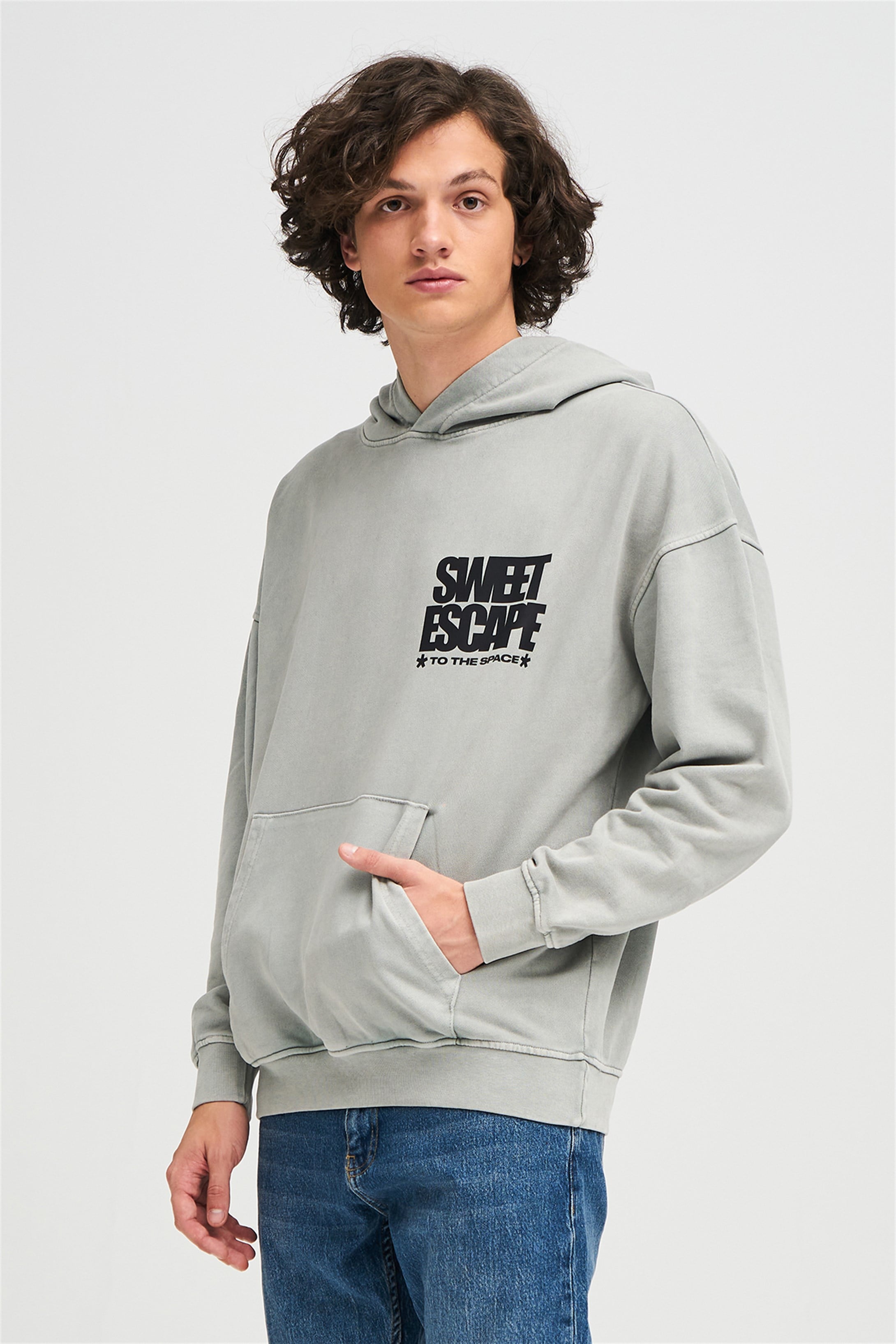 Trendiz Exclusive Sweet Escape Yıkamalı Sweatshirt Gri