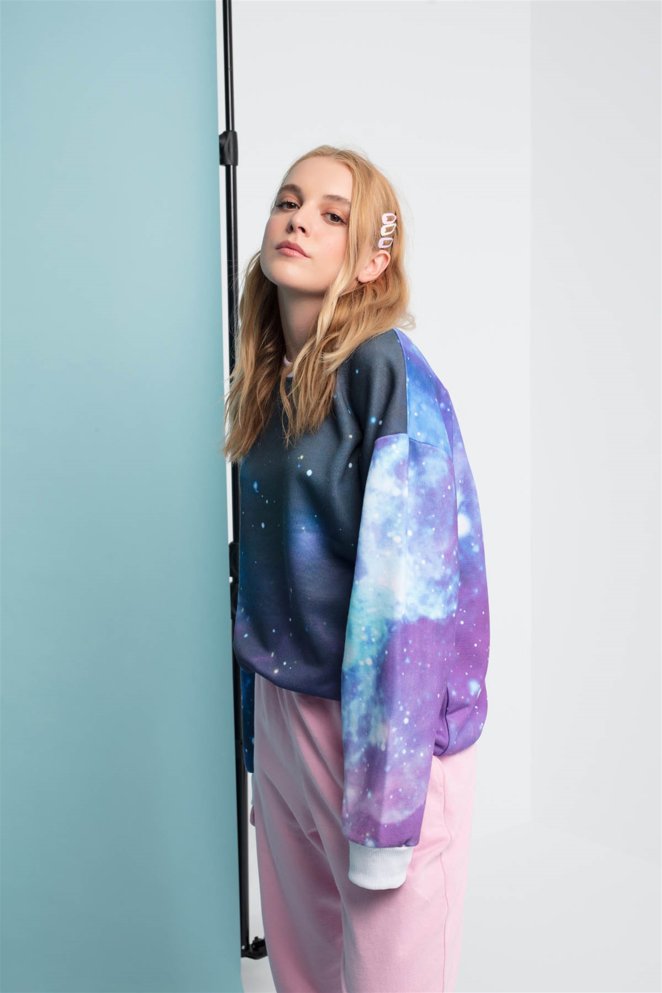 Trendiz Galaxi Unisex Yuvarlak Yaka Sweatshirt Beyz 131103