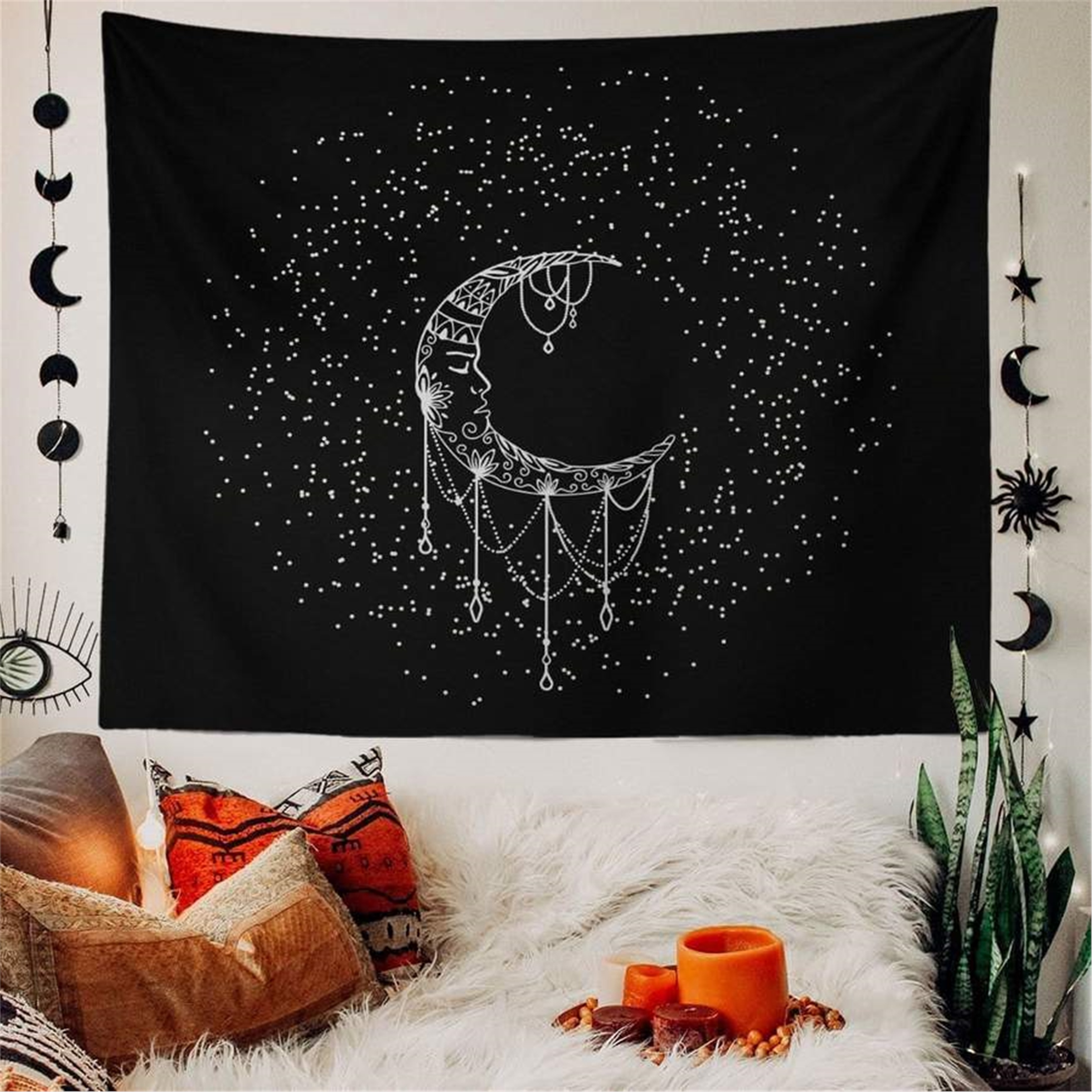 Trendiz Half Moon Siyah Duvar Halısı