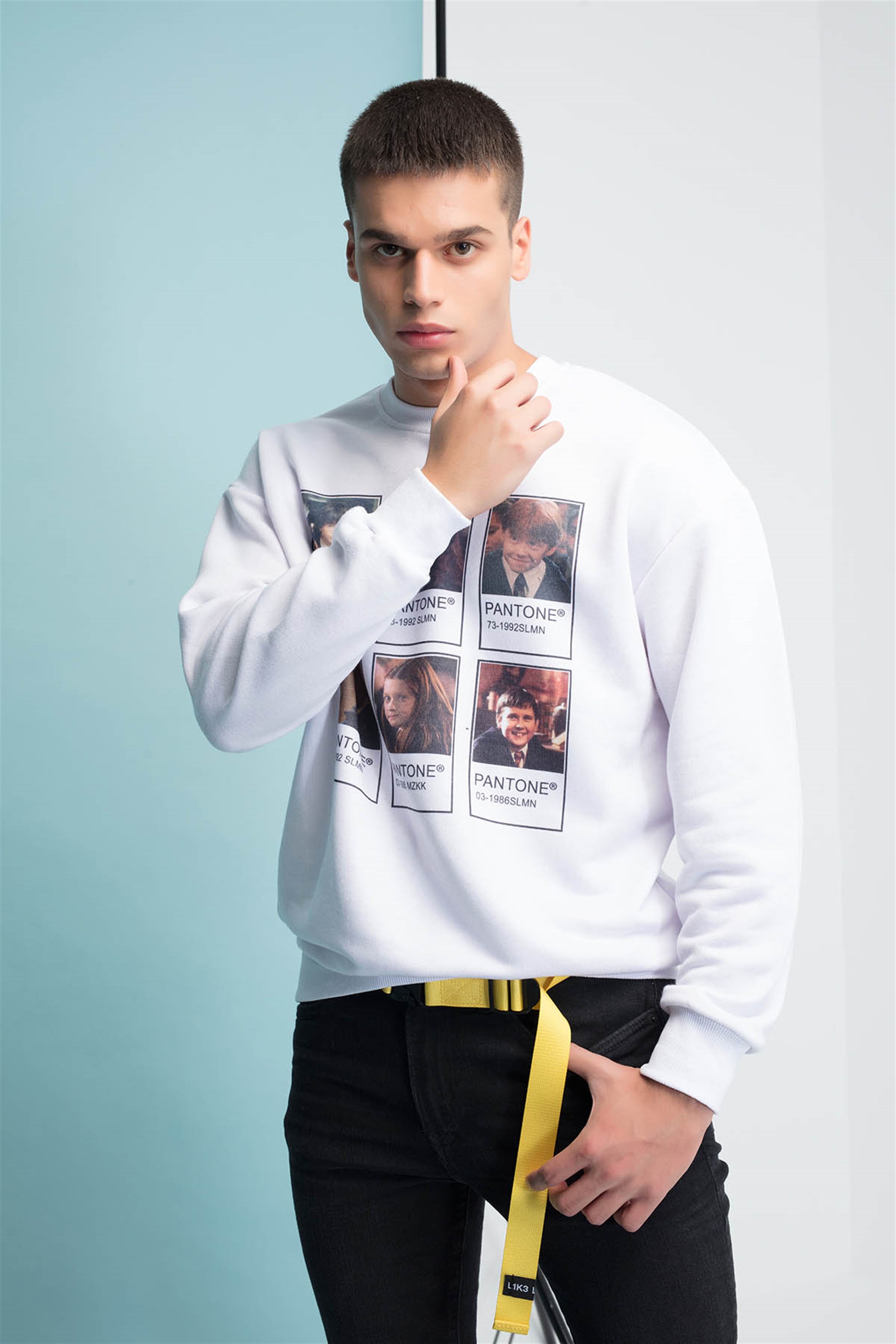 Trendiz HP Cast Yuvarlak Yaka Sweatshirt Beyaz 111108