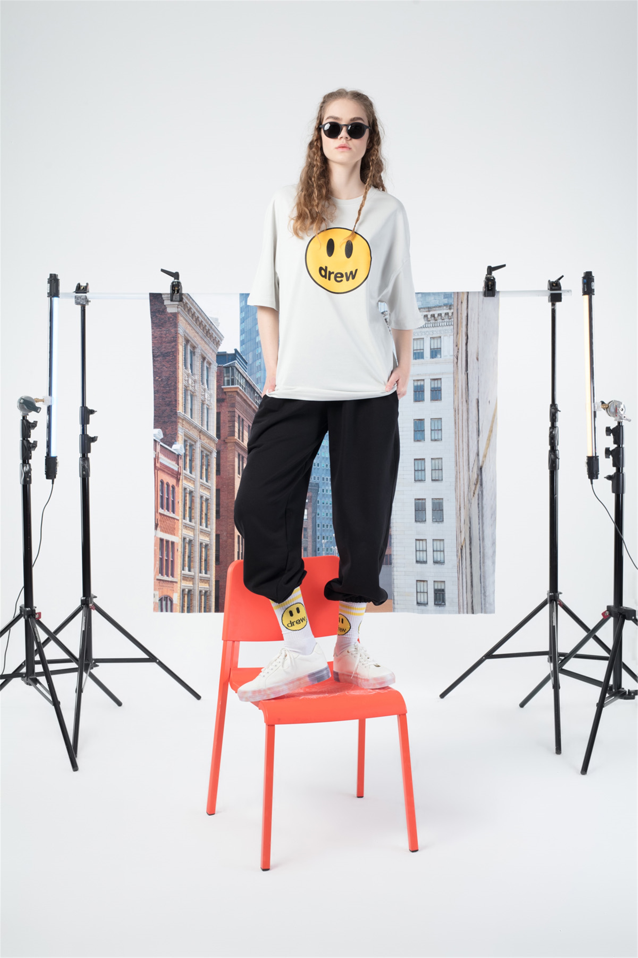 Trendiz Kadın Oversize Alt Üst Drew Takım Beyaz