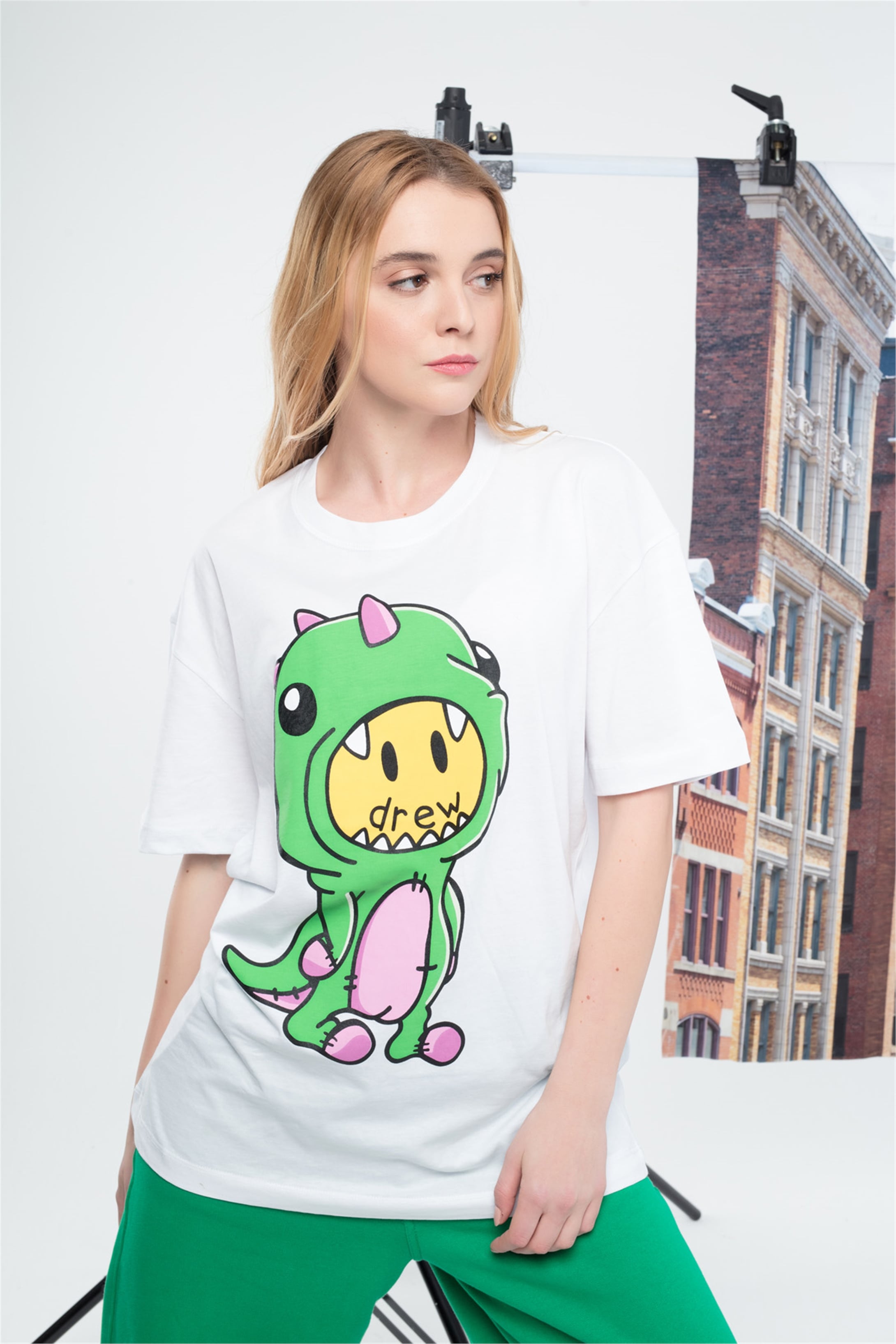 Trendiz Kadın Oversize Alt Üst Drew Takım Beyaz