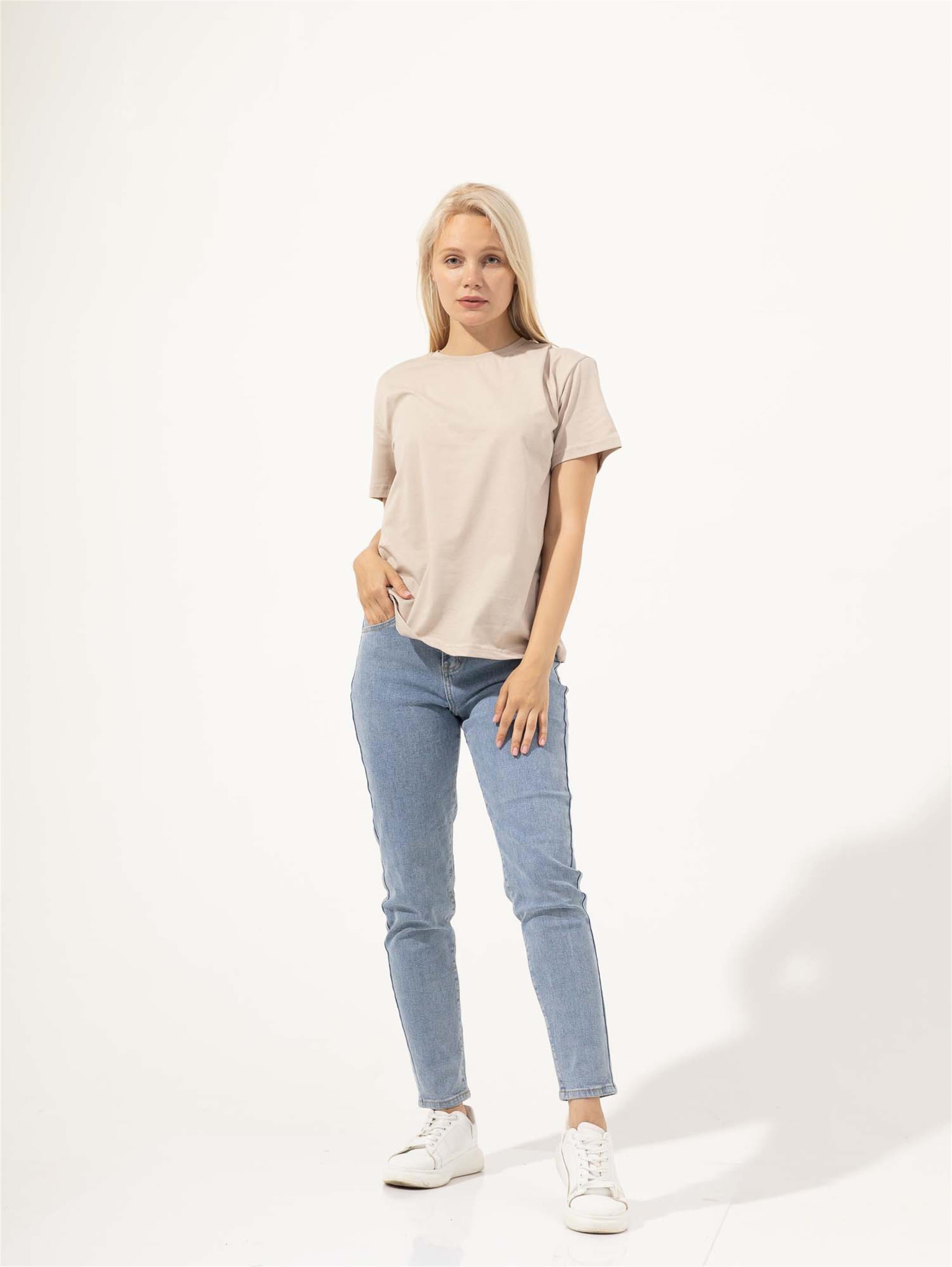 Trendiz Kadın Slim Tshirt Bej