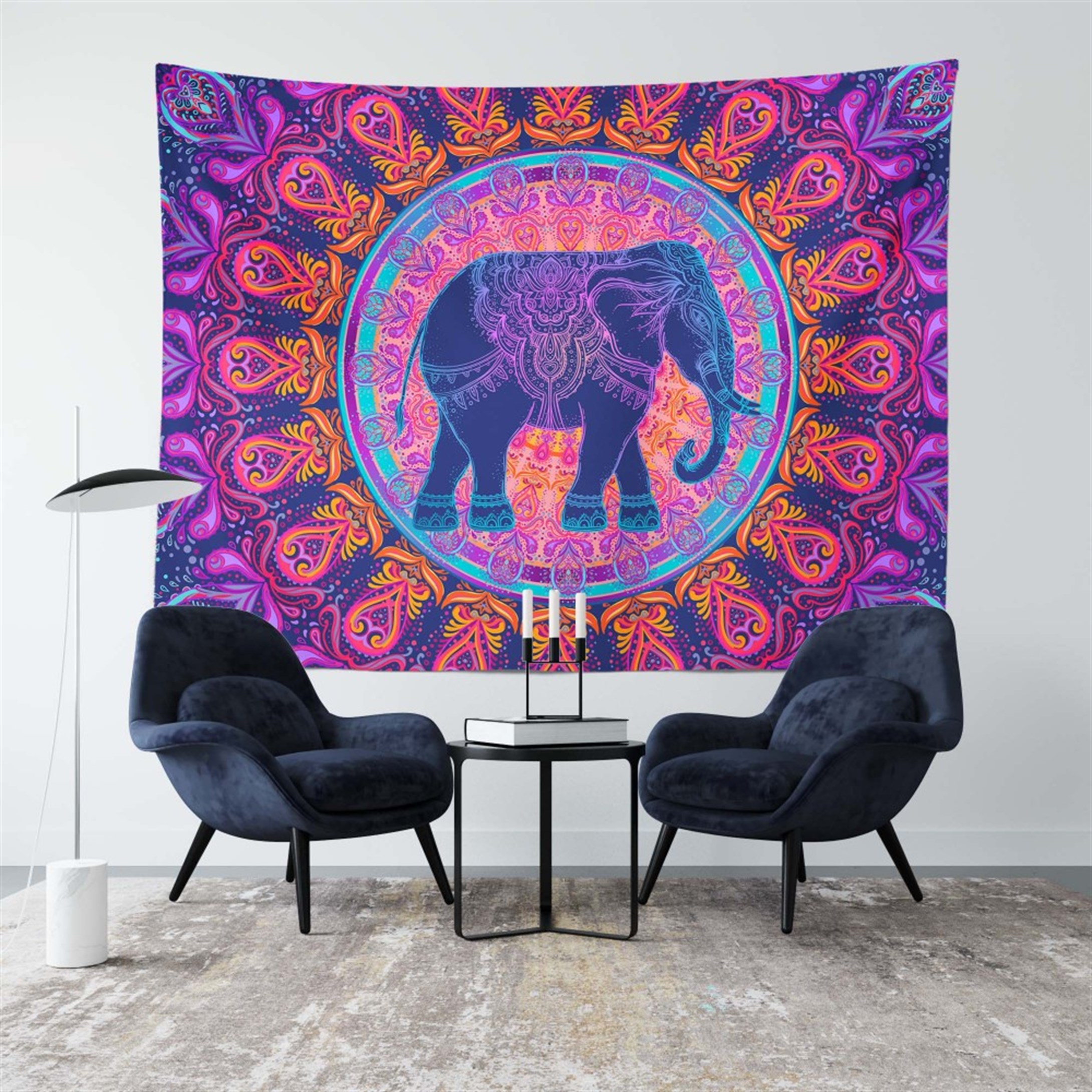 Trendiz Mandala Mor Duvar Halısı 75x100 W20008