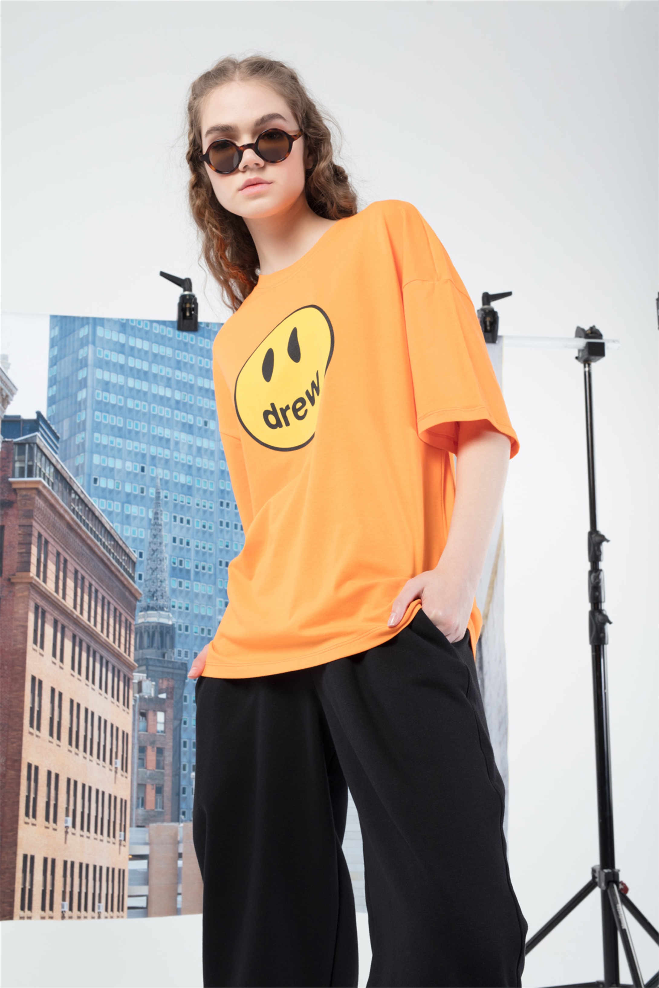 Trendiz Oversize Drew Unisex Özel Seri Tshirt Turuncu