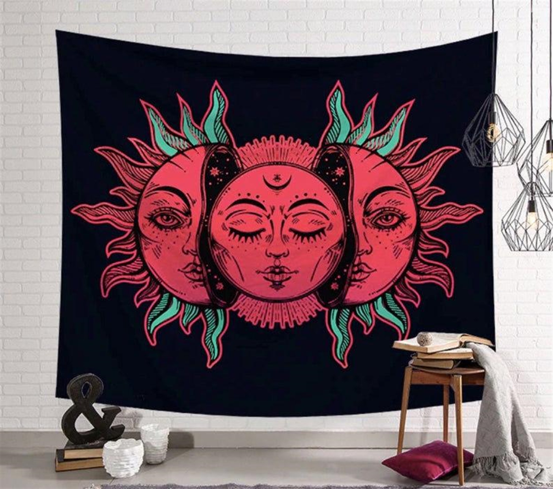 Trendiz Pembe Sun and Moon Duvar Halısı 150x100 W20032