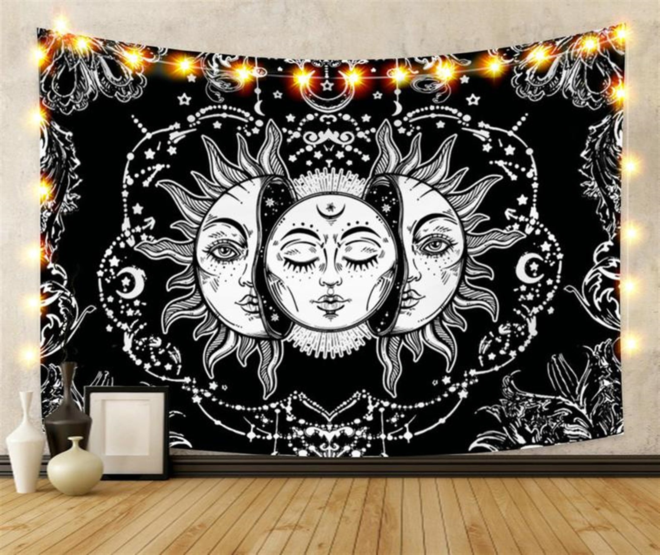 Trendiz Siyah Sun and Moon Duvar Halısı 150x100 W20035