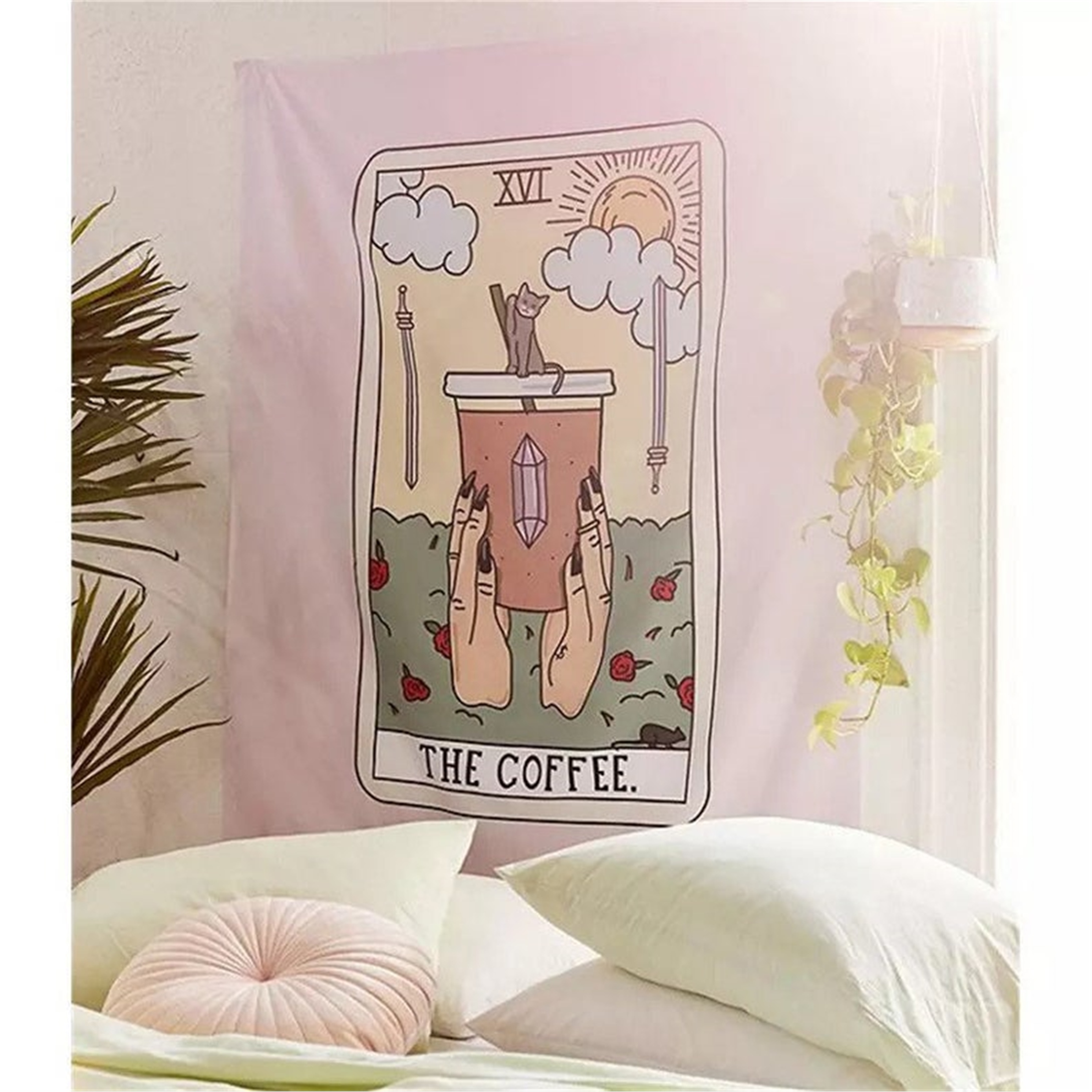 Trendiz The Coffee Açık Pembe Duvar Halısı