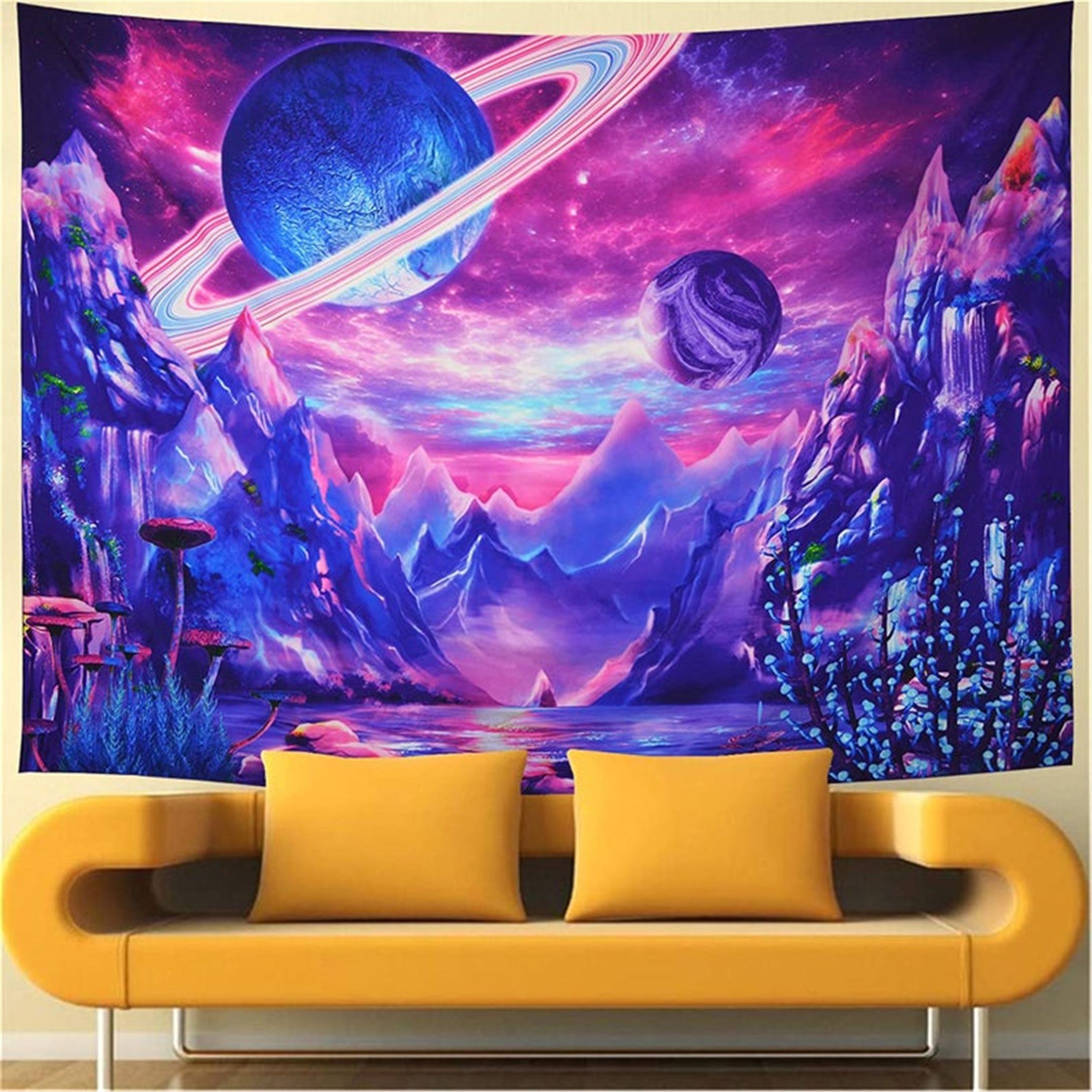 Trendiz Trippy Planet Renkli Duvar Halısı
