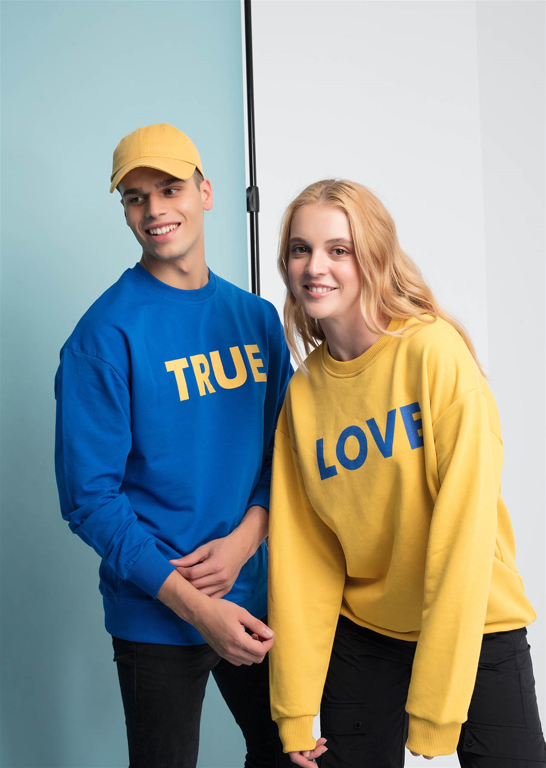 Trendiz True Couple Erkek Yuvarlak Yaka Sweatshirt Mavi 121104