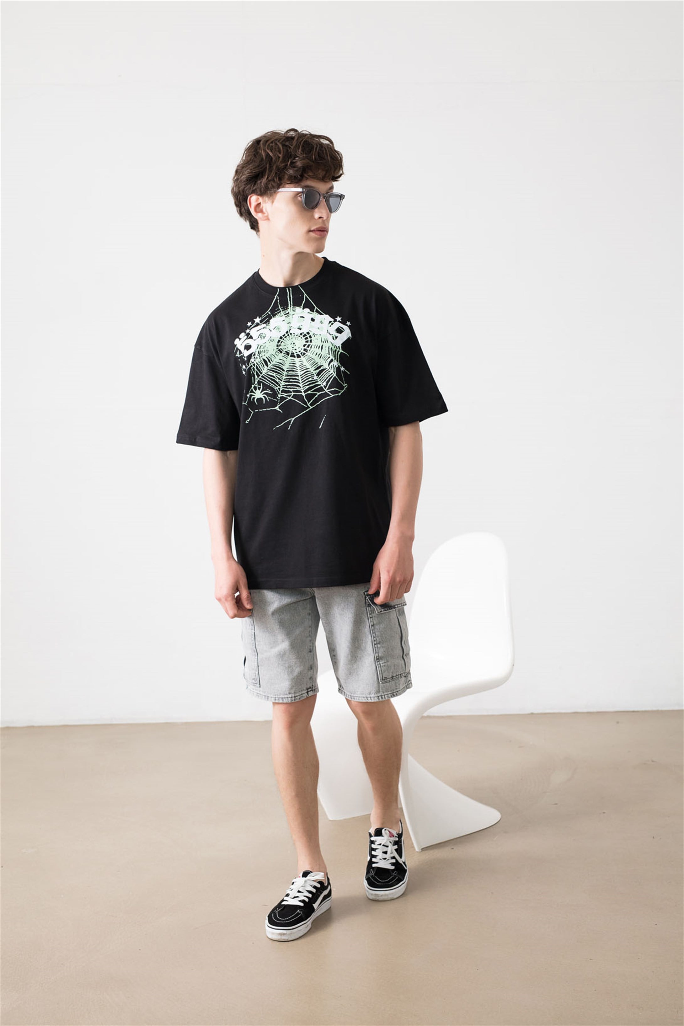 Trendiz Unisex 555 Spider Siyah Tshirt - Trendiz