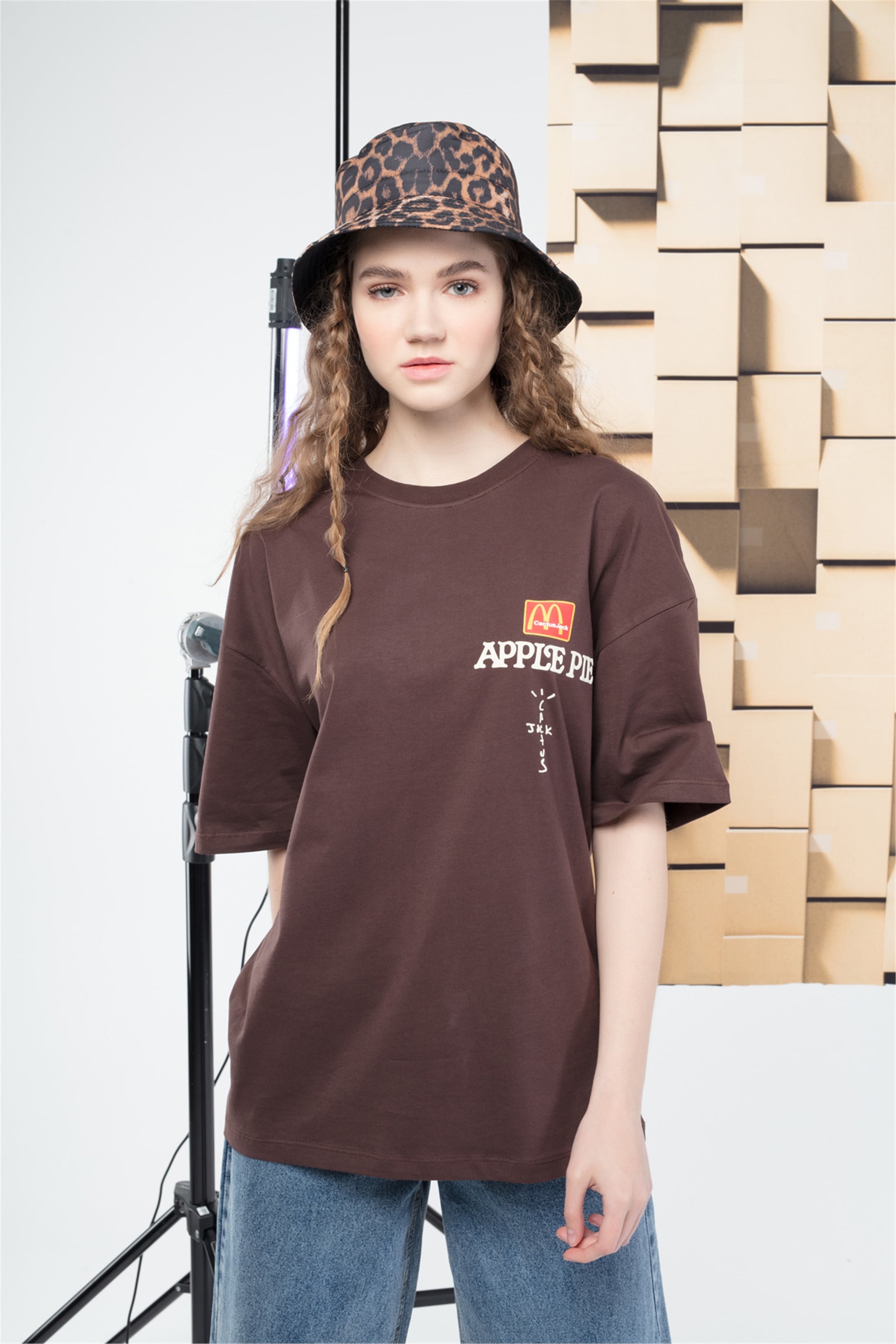 Trendiz Unisex Applepie Cactusjack Tshirt Kahverengi