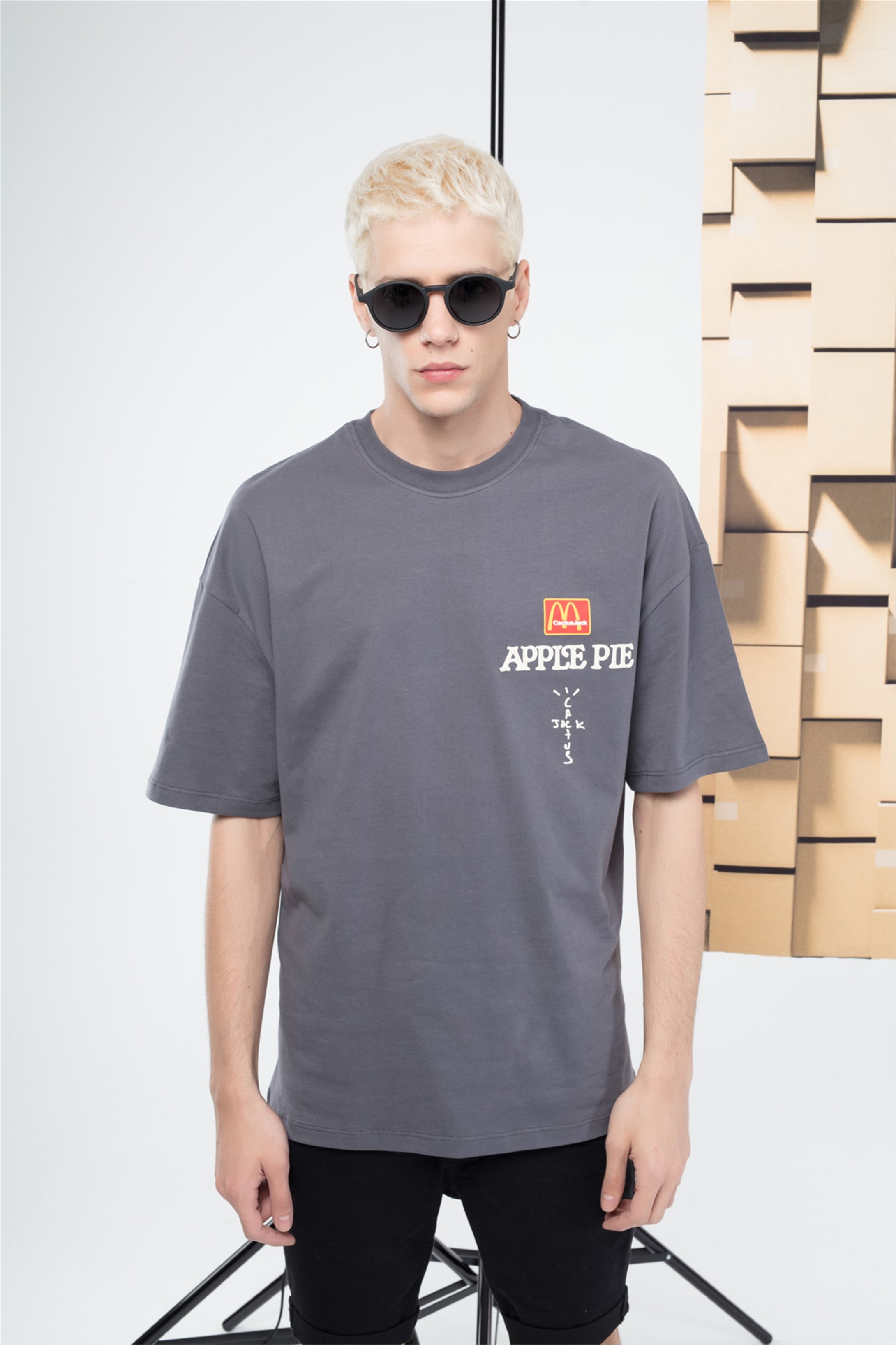 Trendiz Unisex Applepie Cactusjack Tshirt Antrasit