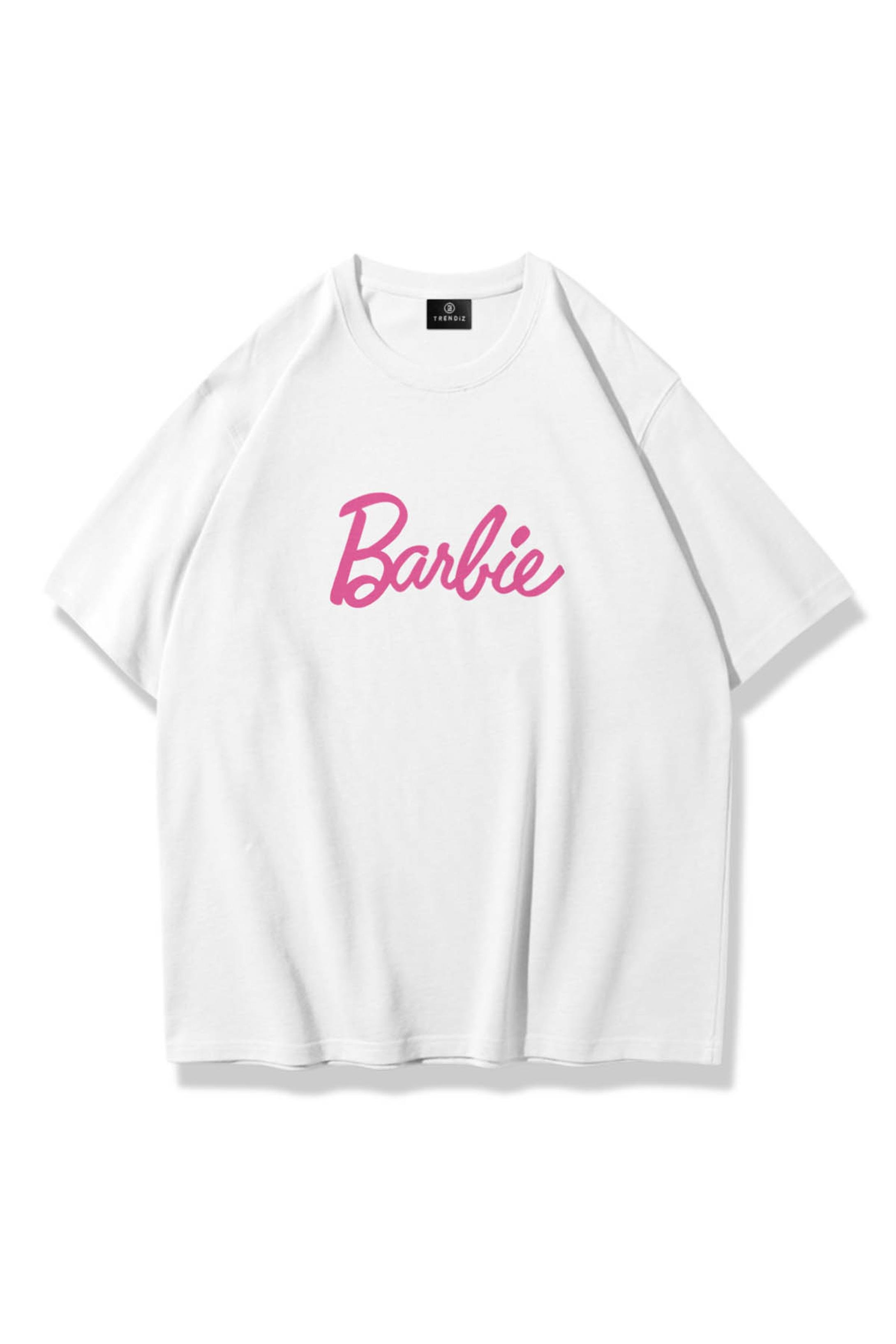 Trendiz Unisex Barbie Tshirt Beyaz