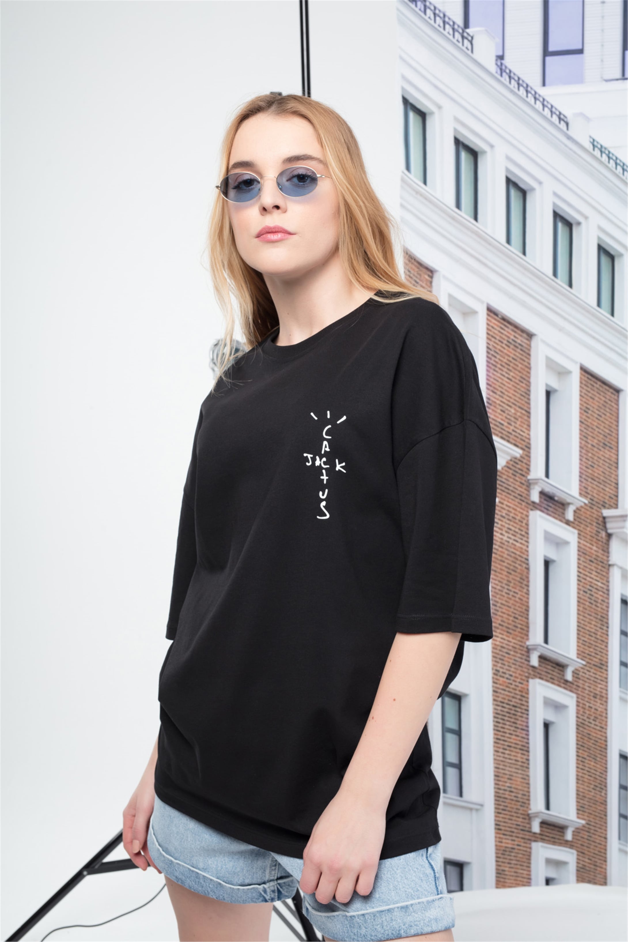 Trendiz Unisex Basic Cactusjack Tshirt Siyah