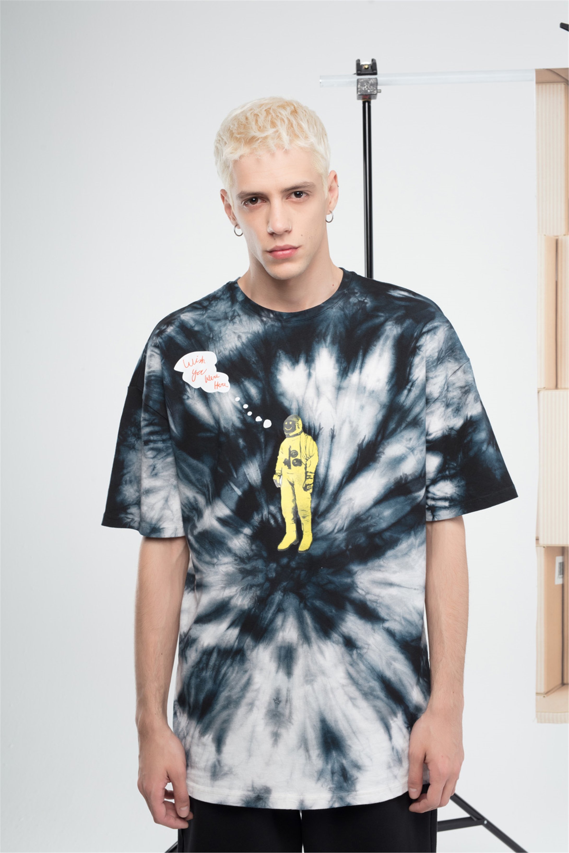 Trendiz Unisex Batik Astroworld Tshirt Lacivert