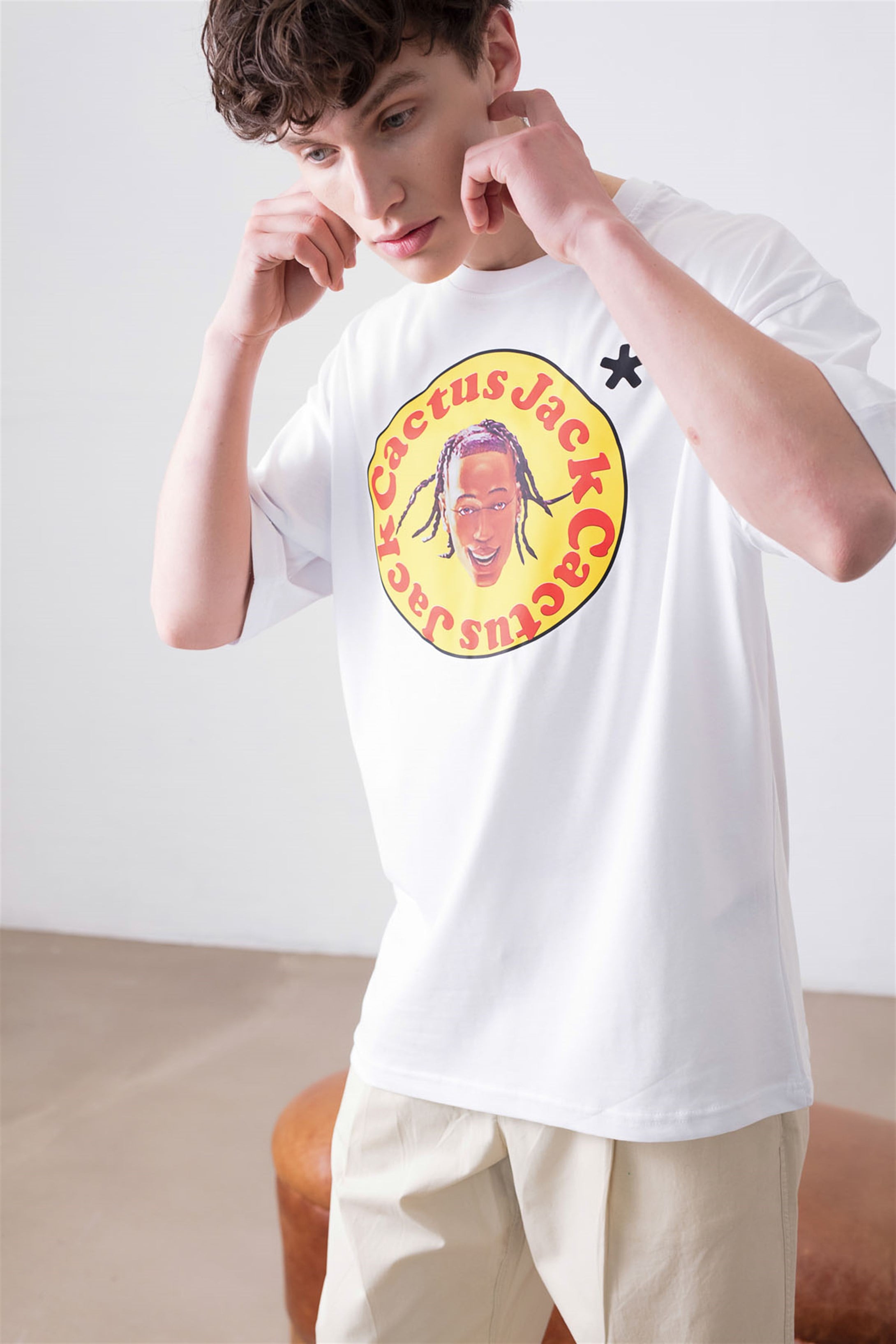 Trendiz Unisex Breakfast Cactus Jack Beyaz  Tshirt